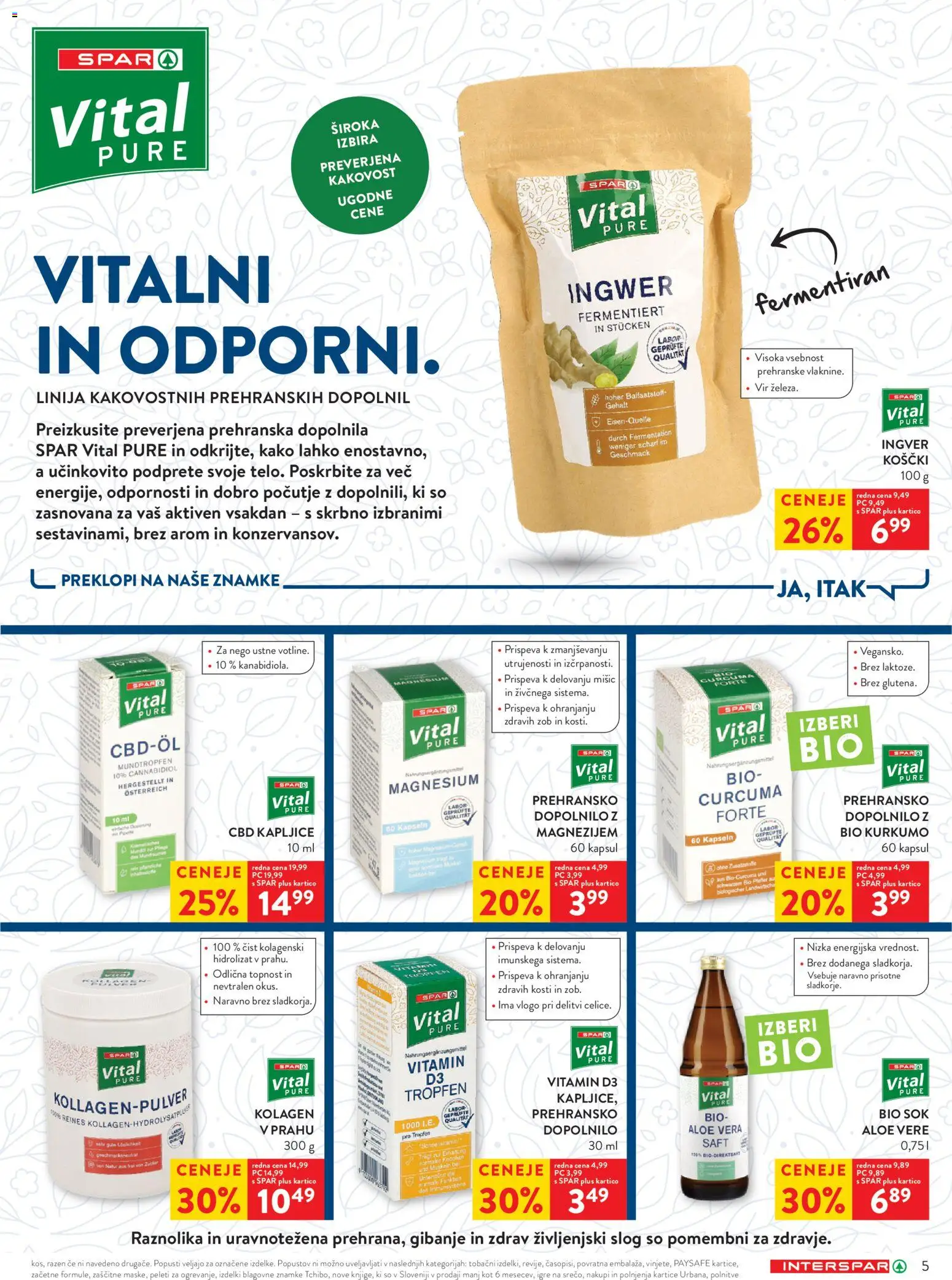 Novi Spar katalog ponudbe – veljaven od 14.01.2026 | Stran: 5 | Izdelki: Βαλσάμικο ξύδι, Prehranska dopolnila, Sok