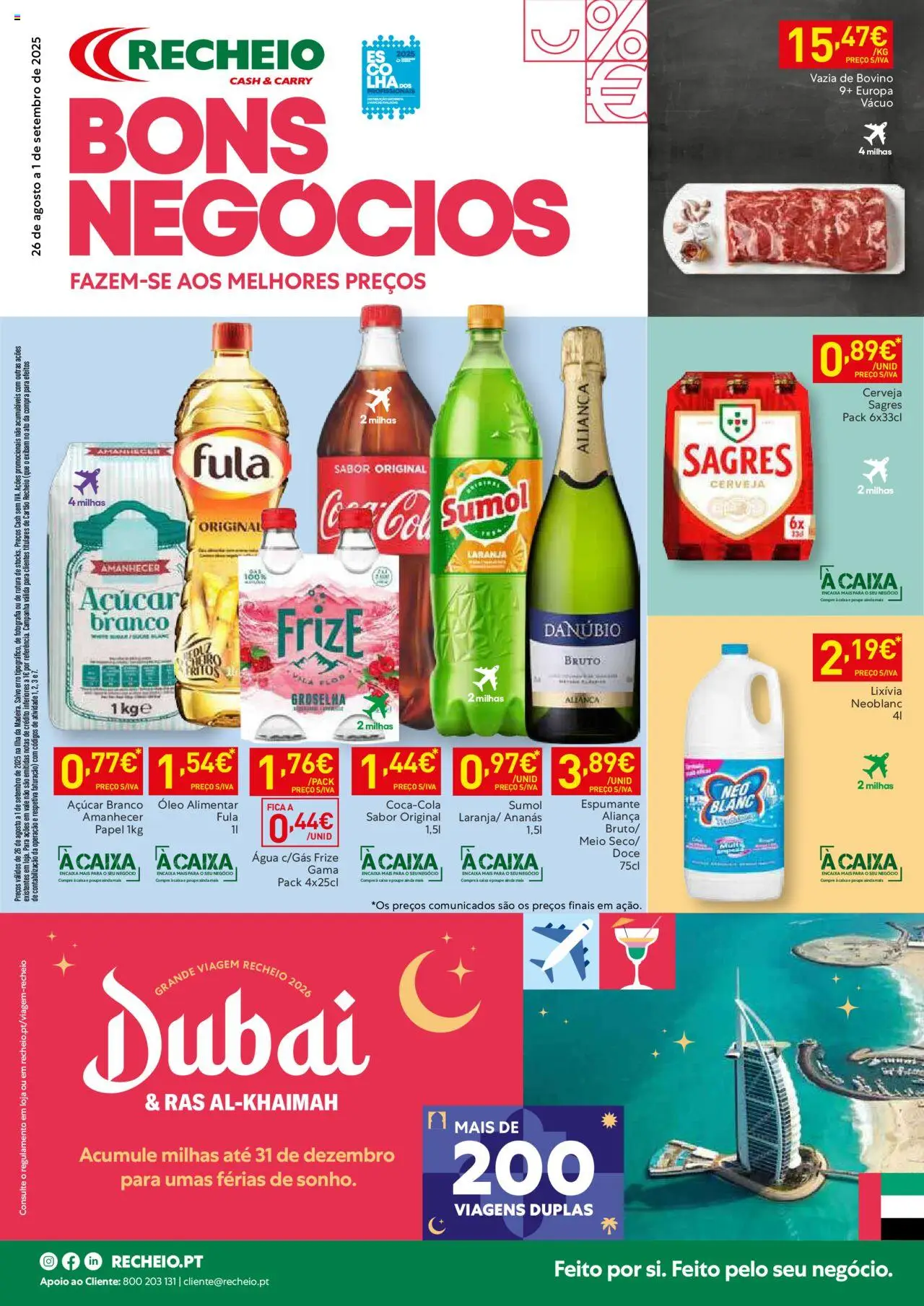 Recheio - Madeira │ válido de 26.08.2025 | Página: 1 | Produtos: Aliança, Óleo, Cerveja, Açúcar