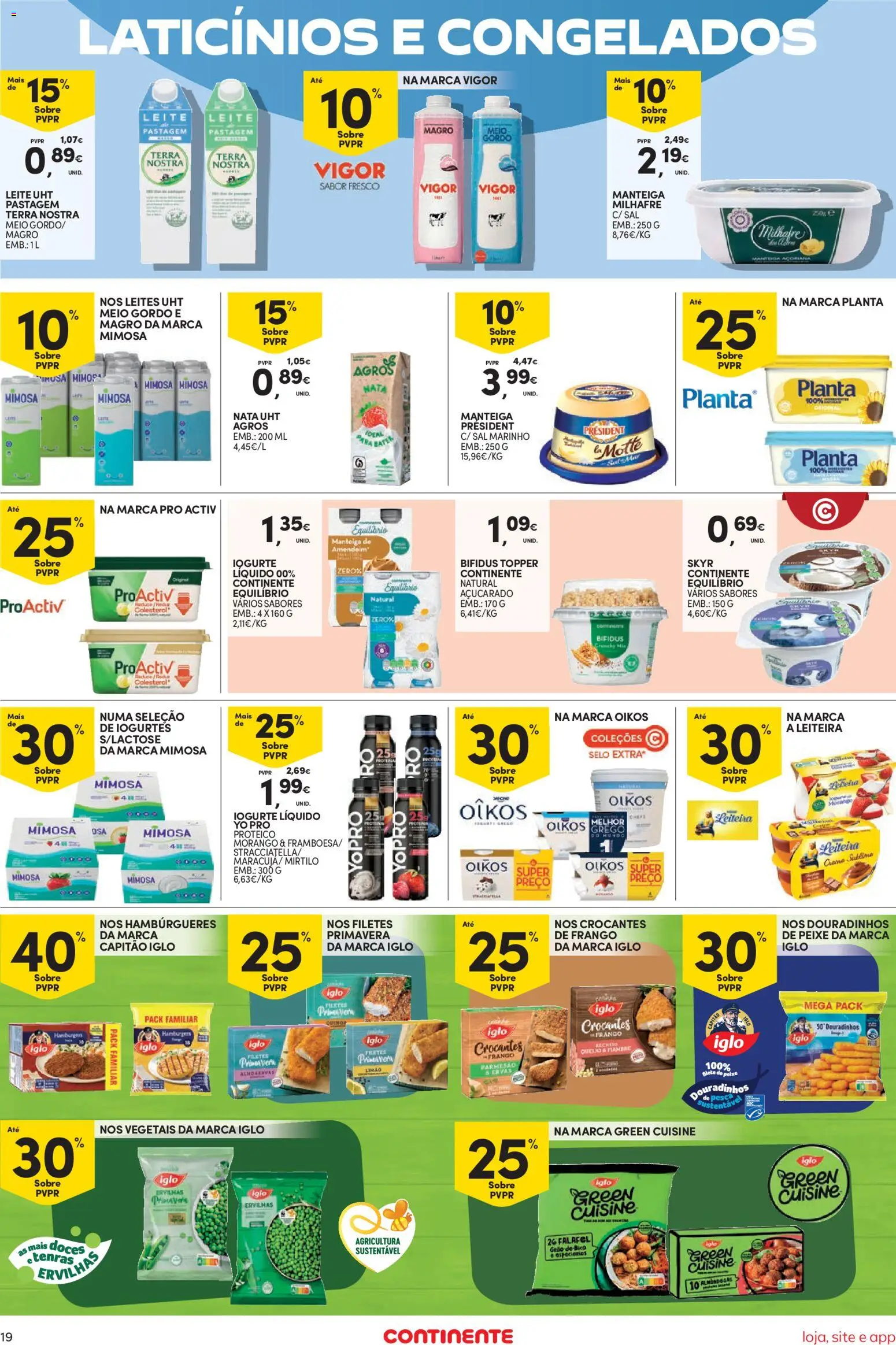 Continente Semanal Continente Bom Dia │ válido de 06.01.2026 | Página: 19 | Produtos: Ervilha, Capitão iglo, Manteiga, Peixe