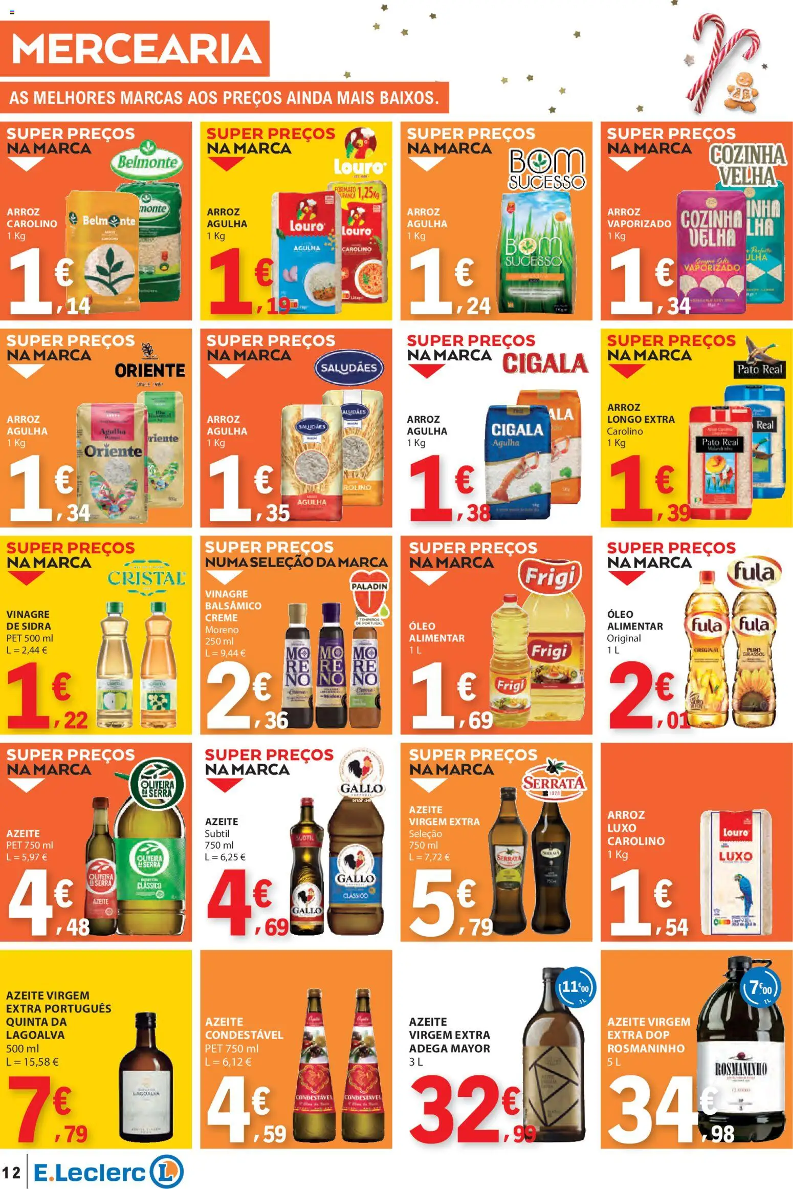 E.Leclerc folheto │ válido de 06.11.2025 | Página: 12 | Produtos: Vinagre, Azeite, Louro, Creme