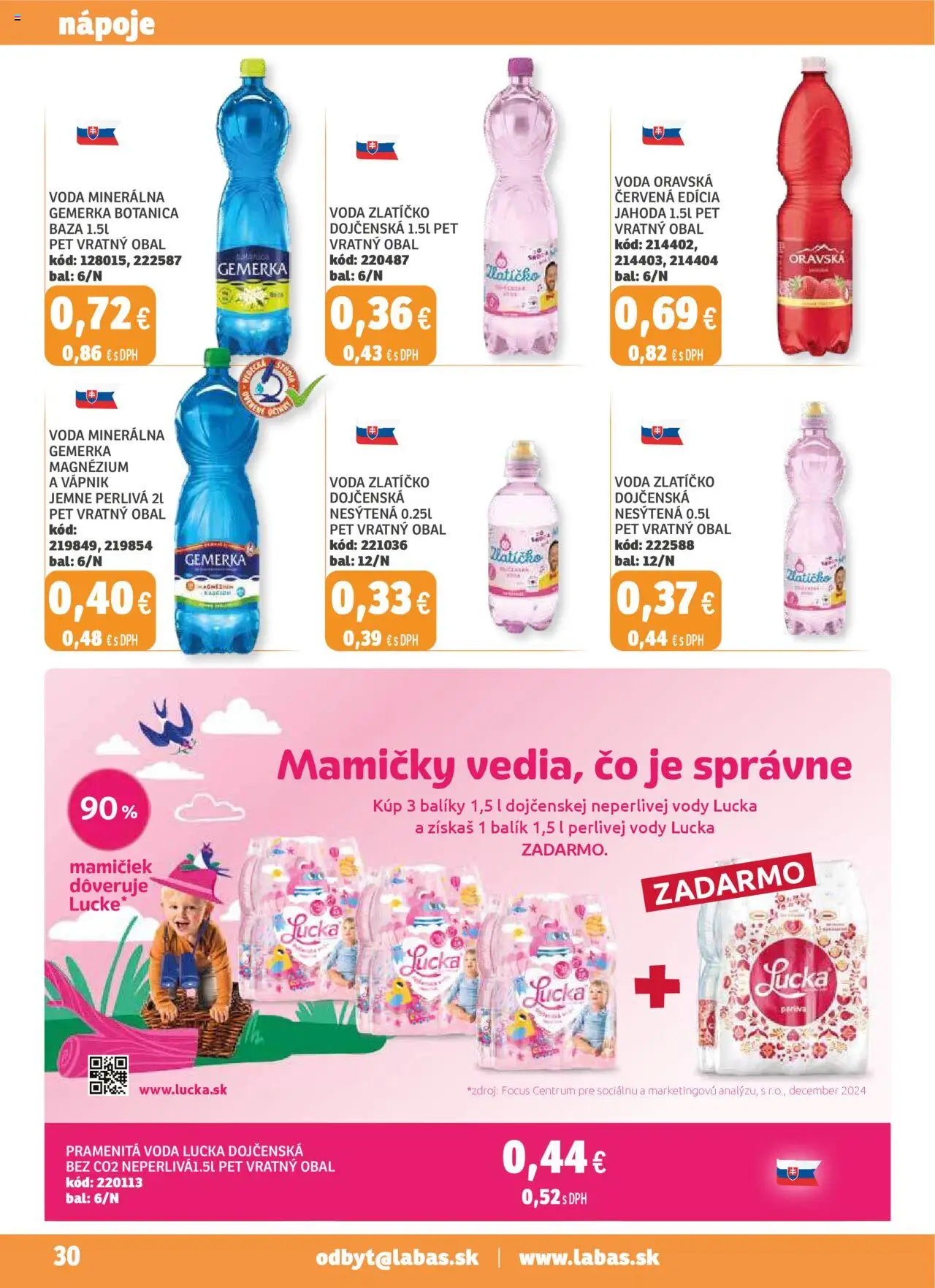 Labaš magazín │ platný od 22.08.2025 | Strana: 30 | Produkty: Lucka, Voda, Gemerka