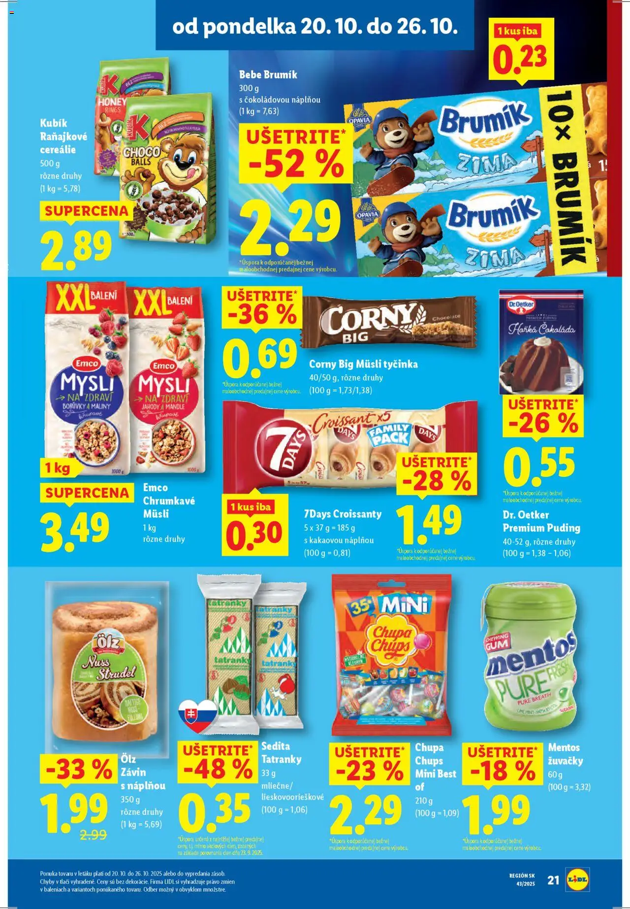 Nové Lidl akcie – leták je platný od 20.10.2025 | Strana: 29 | Produkty: Puding, Čokoláda, Cereálie, Mandle