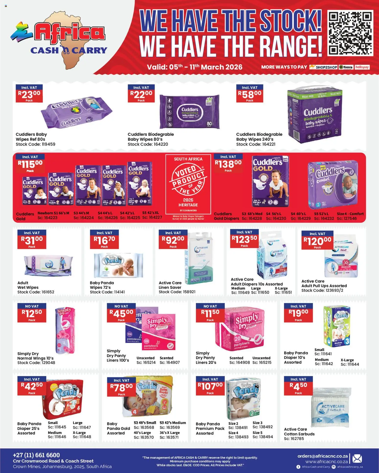 New Africa Cash & Carry catalogue – valid from 05.03.2026 | Page: 33 | Products: Earbuds, Stock, Cotton buds