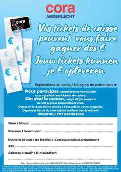 Cora - Epargne/Spaaractie - Voorbeeld van een folder van Cora, geldig van 22.08.2025