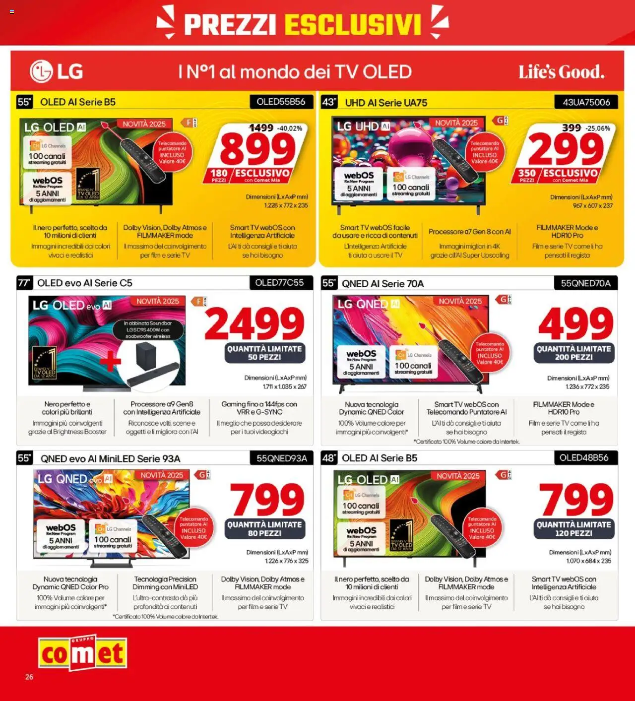 Volantino Comet del 09.10.2025 | Pagina: 26 | Prodotti: Telecomando, smart TV, Soundbar, TV