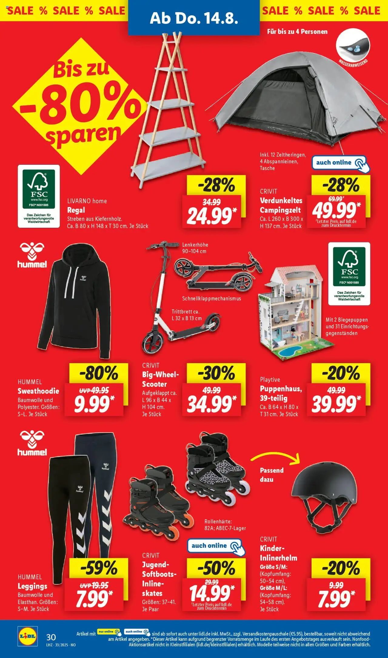 Lidl Prospekt Marne - gültig ab dem 11.08.2025 | Seite: 44 | Produkte: Tasche, Regal, Scooter, Leggings