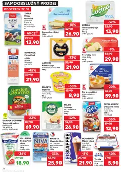 Náhled letáku Kaufland leták od 22.10.2025 | Strana: 28 | Produkty: Mléko polotučné, Plátkový sýr, Termix, Jogurtový nápoj