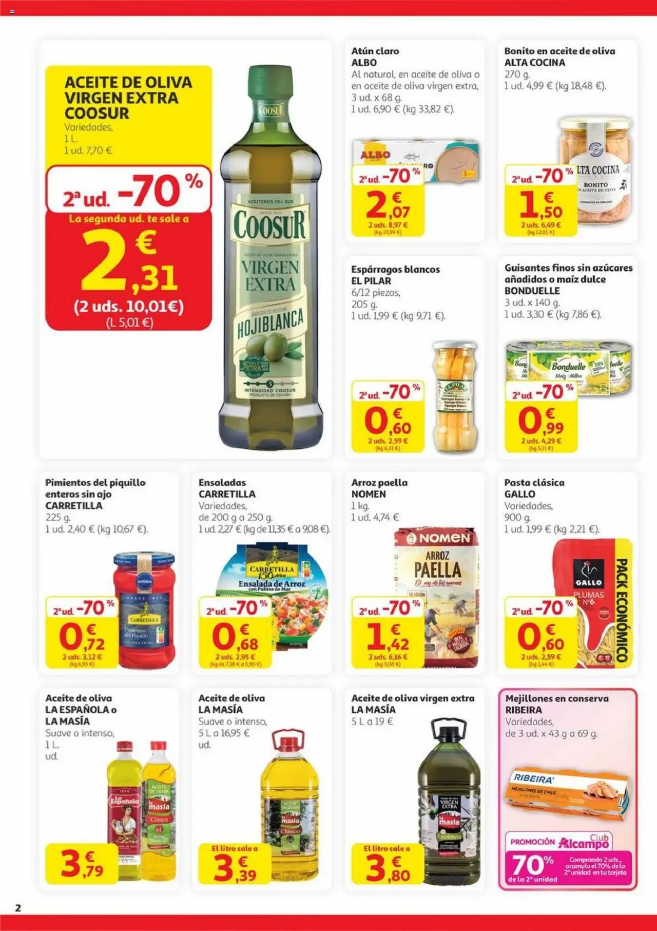 Alcampo - Canarias │ válido desde el 28.08.2025 | Página: 2 | Productos: Νερό καρύδας, Pasta, Ensalada, Cocina