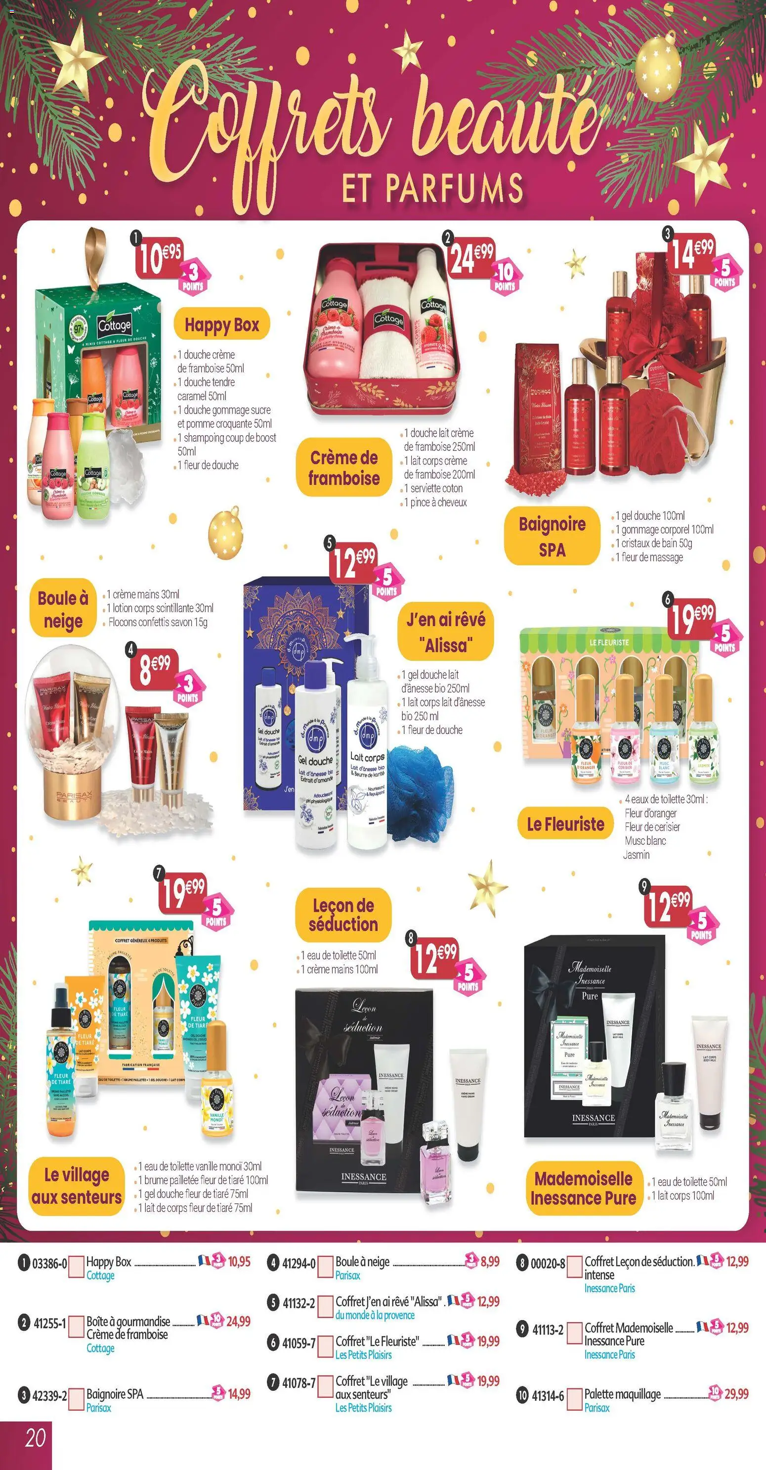 {H1} | Page: 20 | Produits: Sucre, Eau de toilette, Beurre, Pince à cheveux