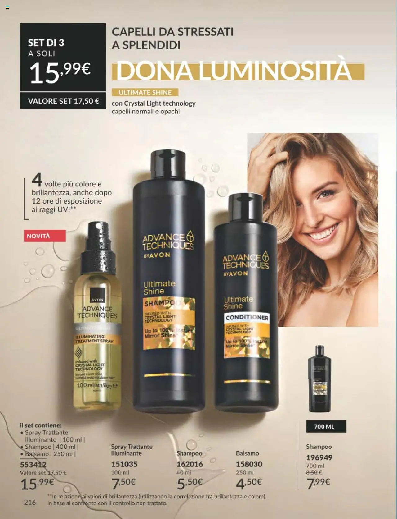 Volantino Avon del 01.09.2025 | Pagina: 216 | Prodotti: Illuminante, Shampoo, Balsamo