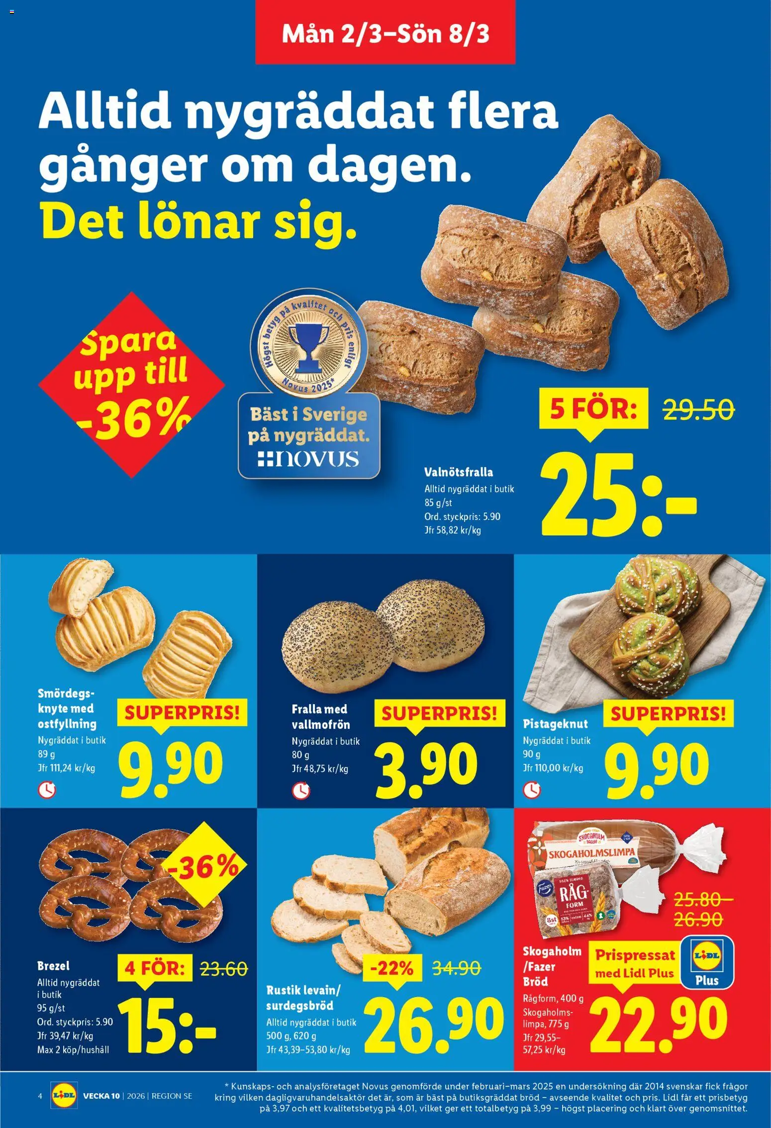 Lidl reklamblad aktuell från 02.03.2026 | Sida: 4 | Produkter: Bröd