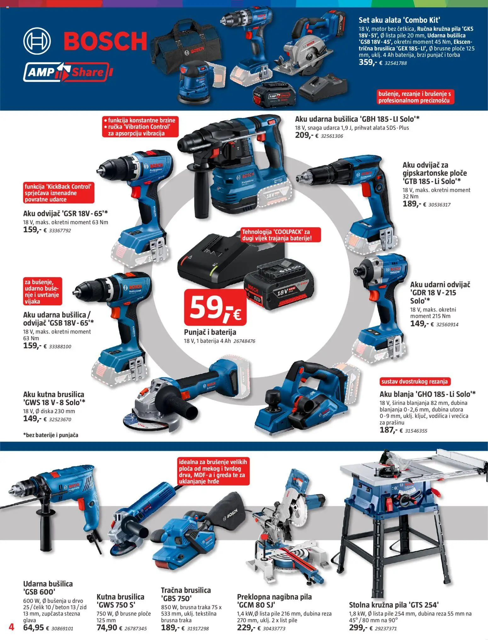 Bauhaus katalog | vrijedi od 05.03.2026 | Stranica: 4 | Proizvodi: Brusilica, Baterije, Bušilica, Torba