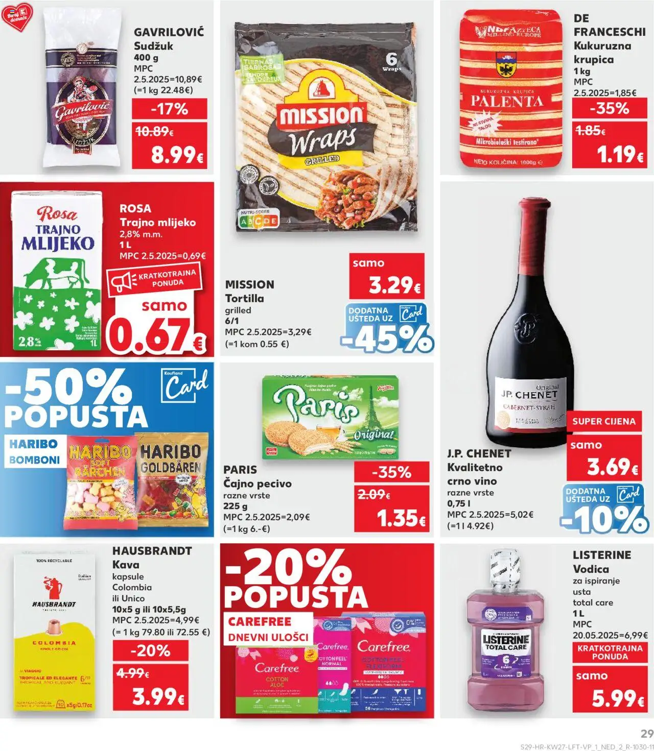 Kaufland katalog | vrijedi od 02.07.2025 | Stranica: 29 | Proizvodi: Dnevni ulošci, Kava, Krupica, Trajno mlijeko