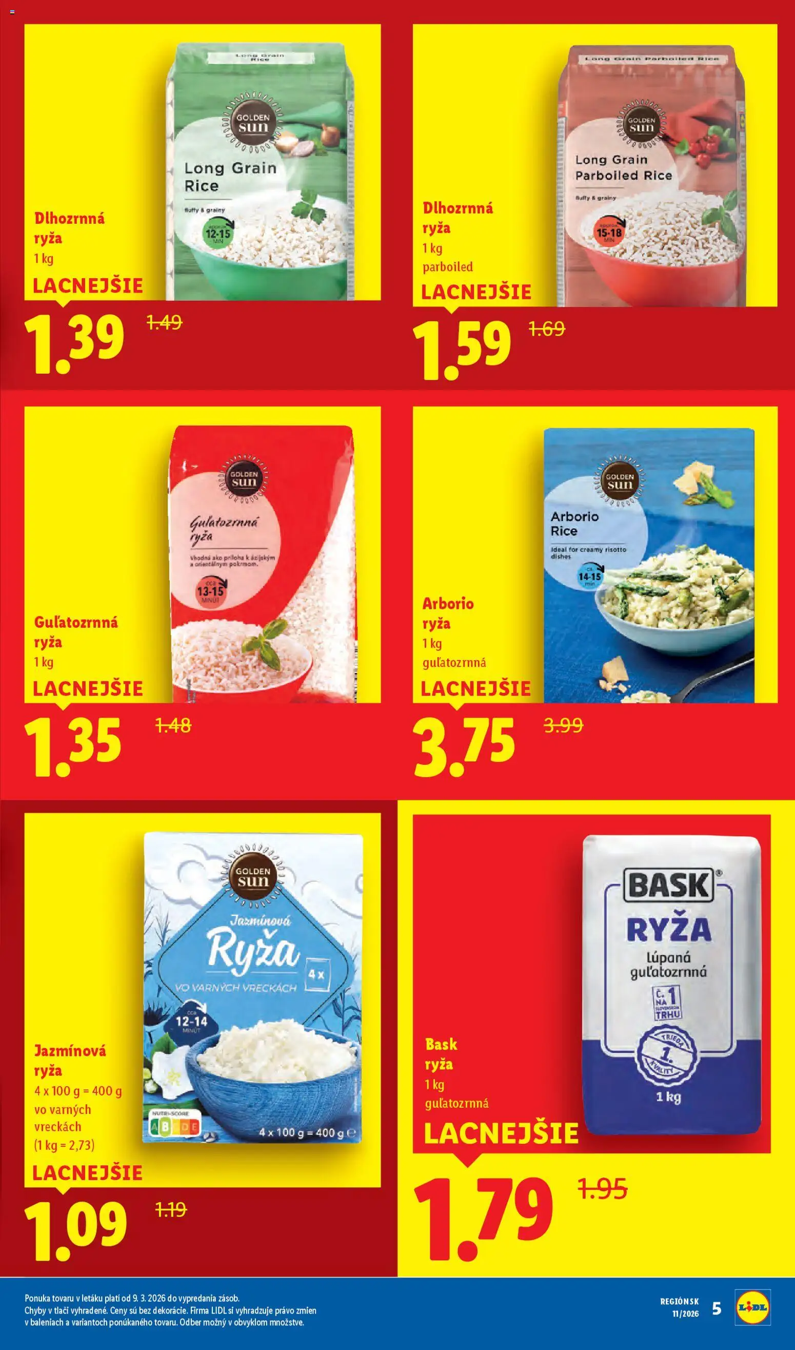 Nové Lidl akcie – leták je platný od 09.03.2026 | Strana: 7 | Produkty: Ryža