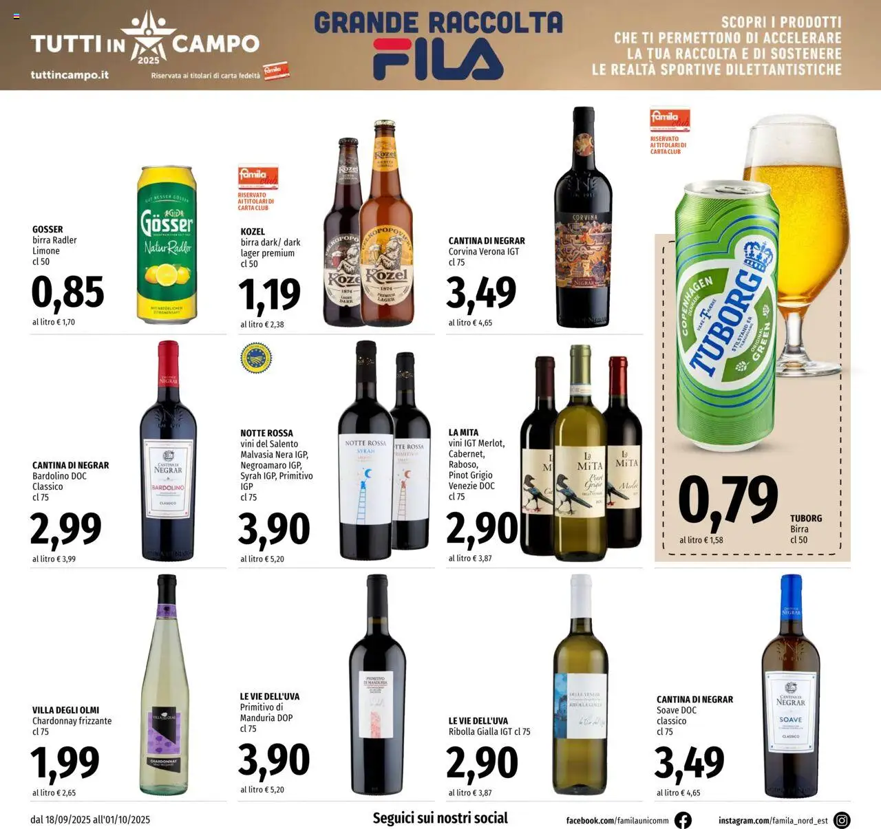Volantino Famila del 18.09.2025 | Pagina: 18 | Prodotti: Birra, Limone