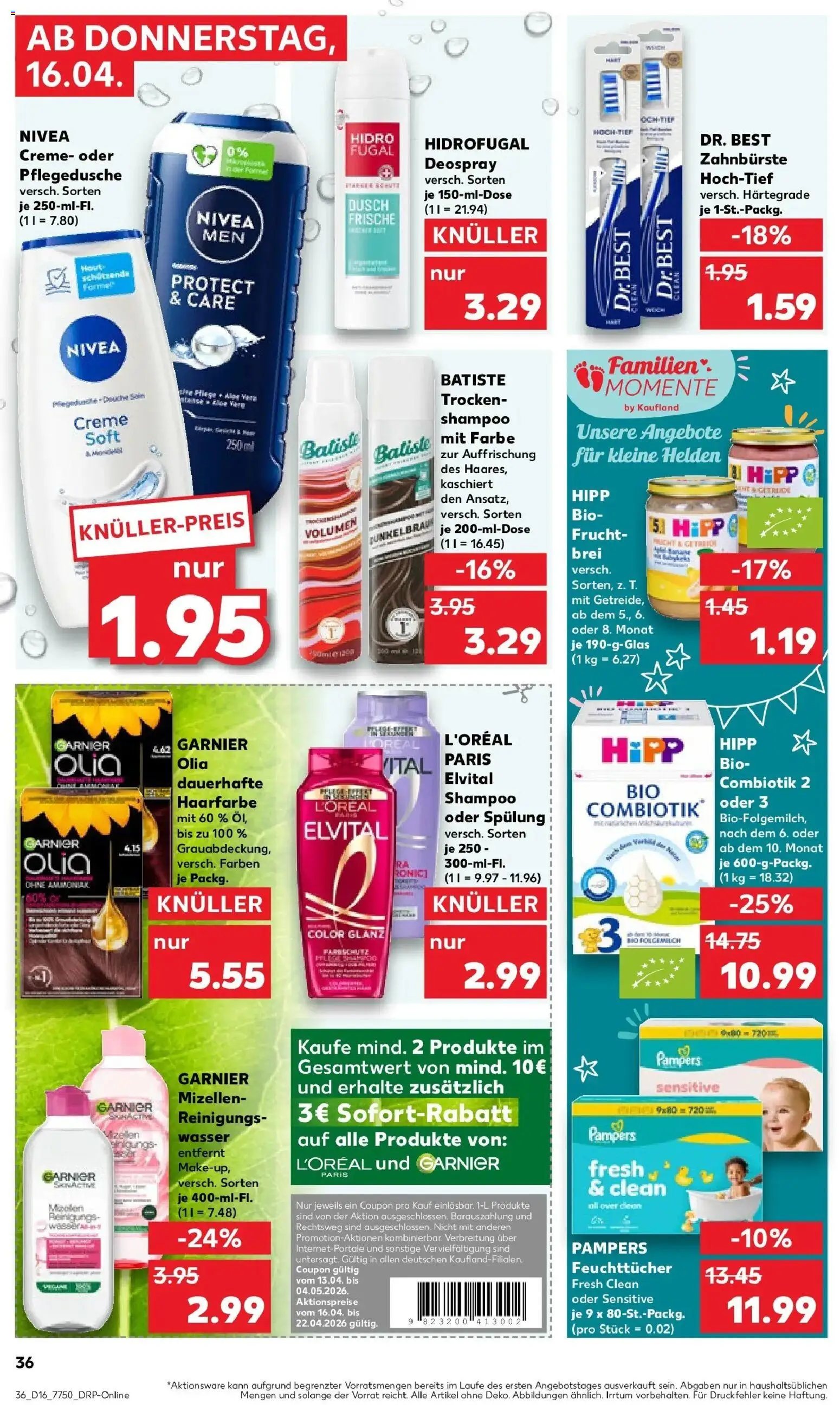 Kaufland Prospekt Rothenburg Ob Der Tauber	 – gültig ab 16.04.2026 | Seite: 36 | Produkte: Shampoo, Haarfarbe, Creme, Deospray