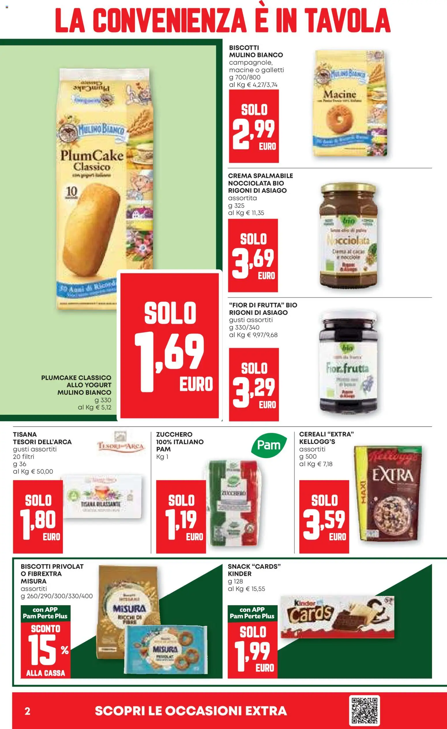 Volantino PAM del 23.10.2025 | Pagina: 2 | Prodotti: Yogurt, Cereali, Biscotti, Frutta