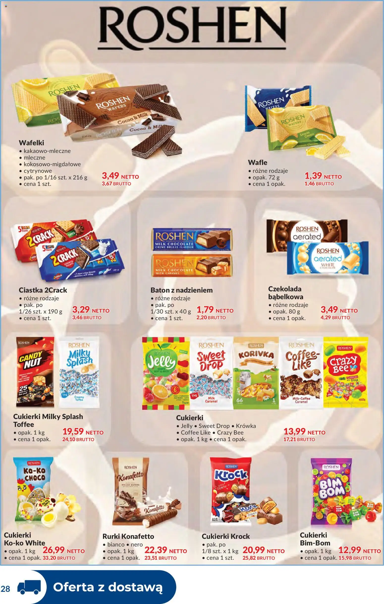 Makro Gazetka - Dystrybucja do sklepów od 25.11.2025 | Strona: 28 | Produkty: Wafle, Krowka, Czekolada, Cukierki