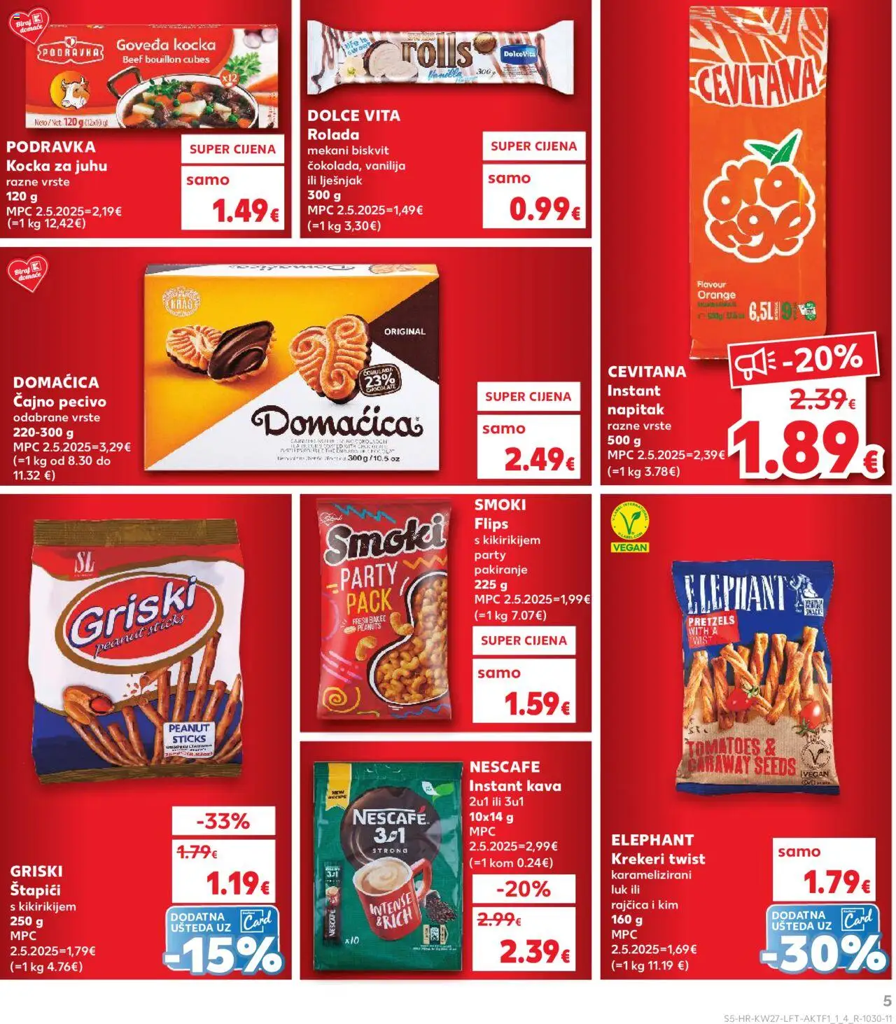 Kaufland katalog | vrijedi od 02.07.2025 | Stranica: 5 | Proizvodi: Luk, Rajčica, Štapići, Kocka za juhu