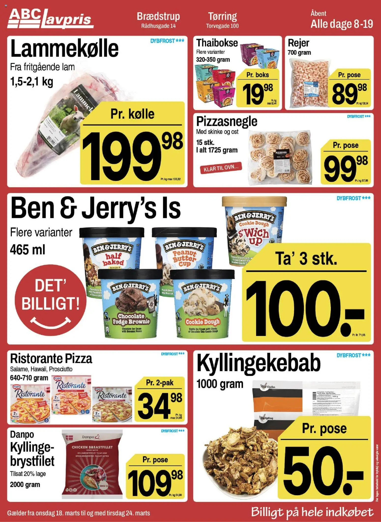 Abc Lavpris tilbudsavis – gyldig fra 18.03.2026 | Side: 4 | Produkter: Ost, Pizza, Rejer, Ovn