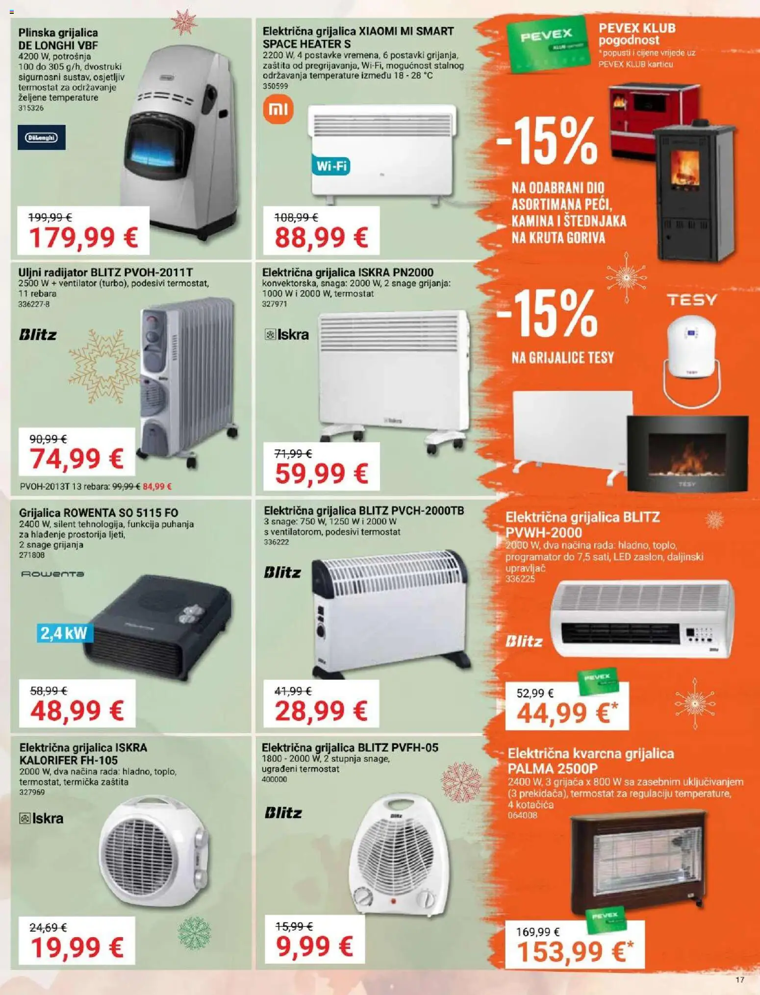 Pevex katalog | vrijedi od 27.11.2025 | Stranica: 17 | Proizvodi: Ventilator, Radijator, Termostat