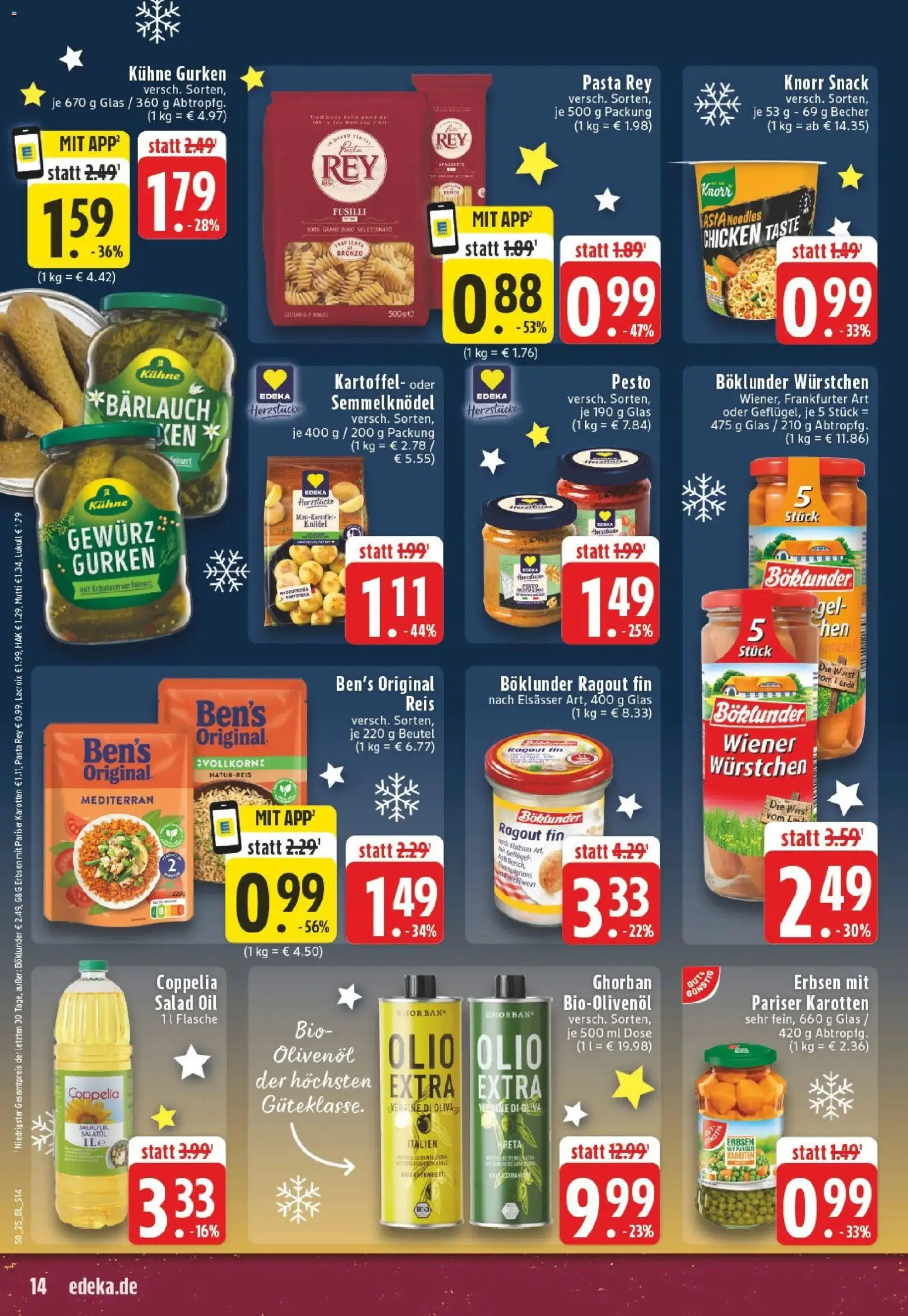 Edeka prospekt Leverkusen	 – gültig ab 07.12.2025 | Seite: 14 | Produkte: Weißwein, Reis, Gurken, Erbsen