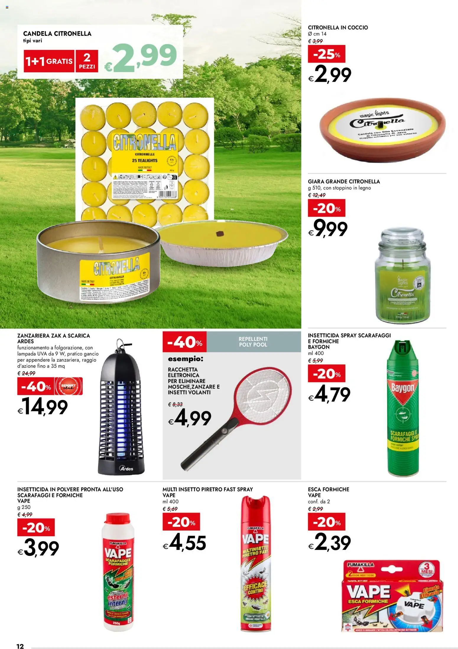 Volantino bennet del 07.04.2026 | Pagina: 12 | Prodotti: Zanzariera, Insetticida, Candela, Lampada