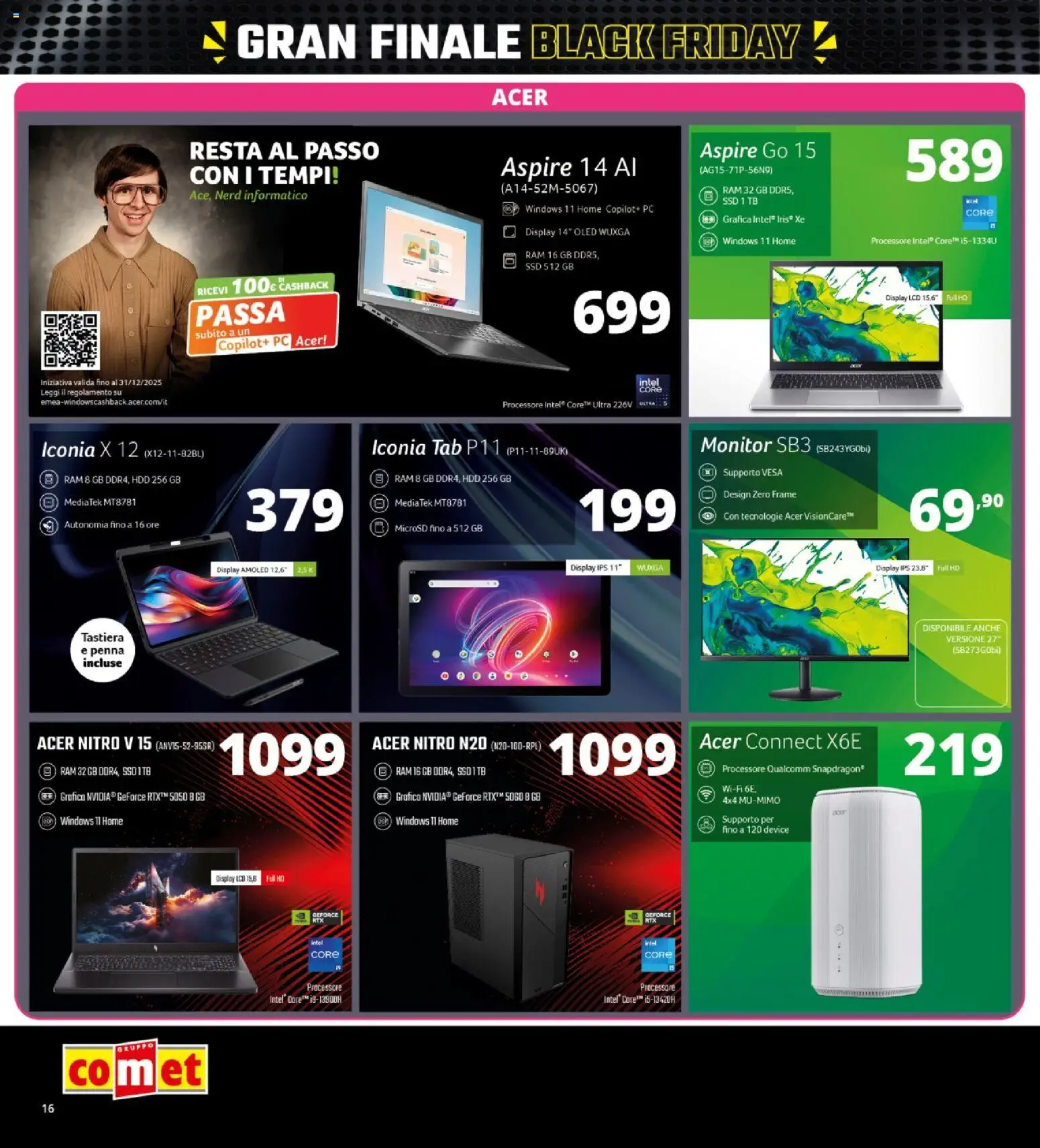 Volantino Comet del 26.11.2025 | Pagina: 16 | Prodotti: Monitor, PC, Tastiera