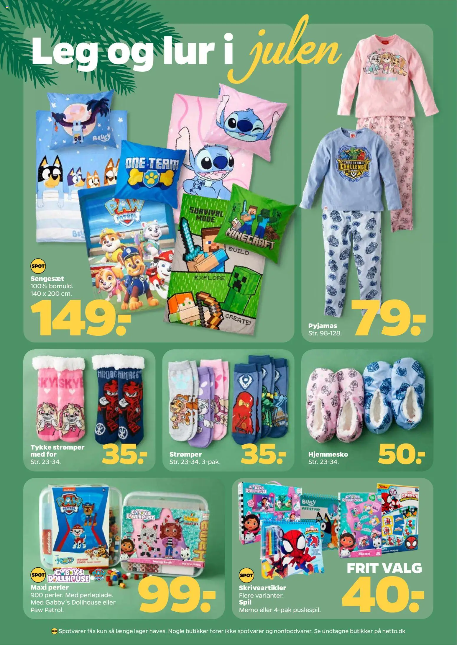 Netto tilbudsavis – gyldig fra 06.12.2025 | Side: 30 | Produkter: Sengesæt, Pyjamas, Spil, Strømper