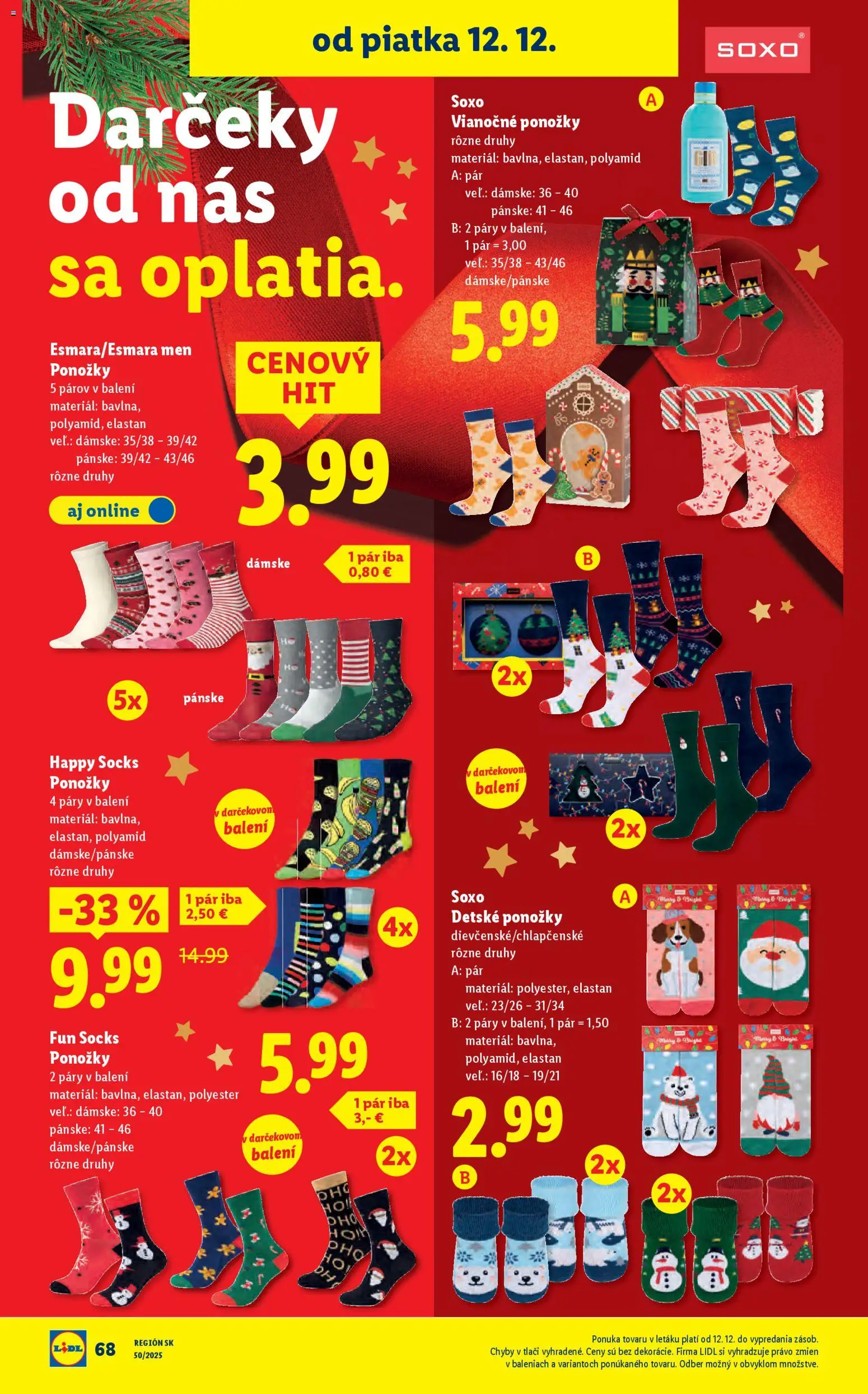 Nové Lidl akcie – leták je platný od 08.12.2025 | Strana: 94 | Produkty: Ponožky