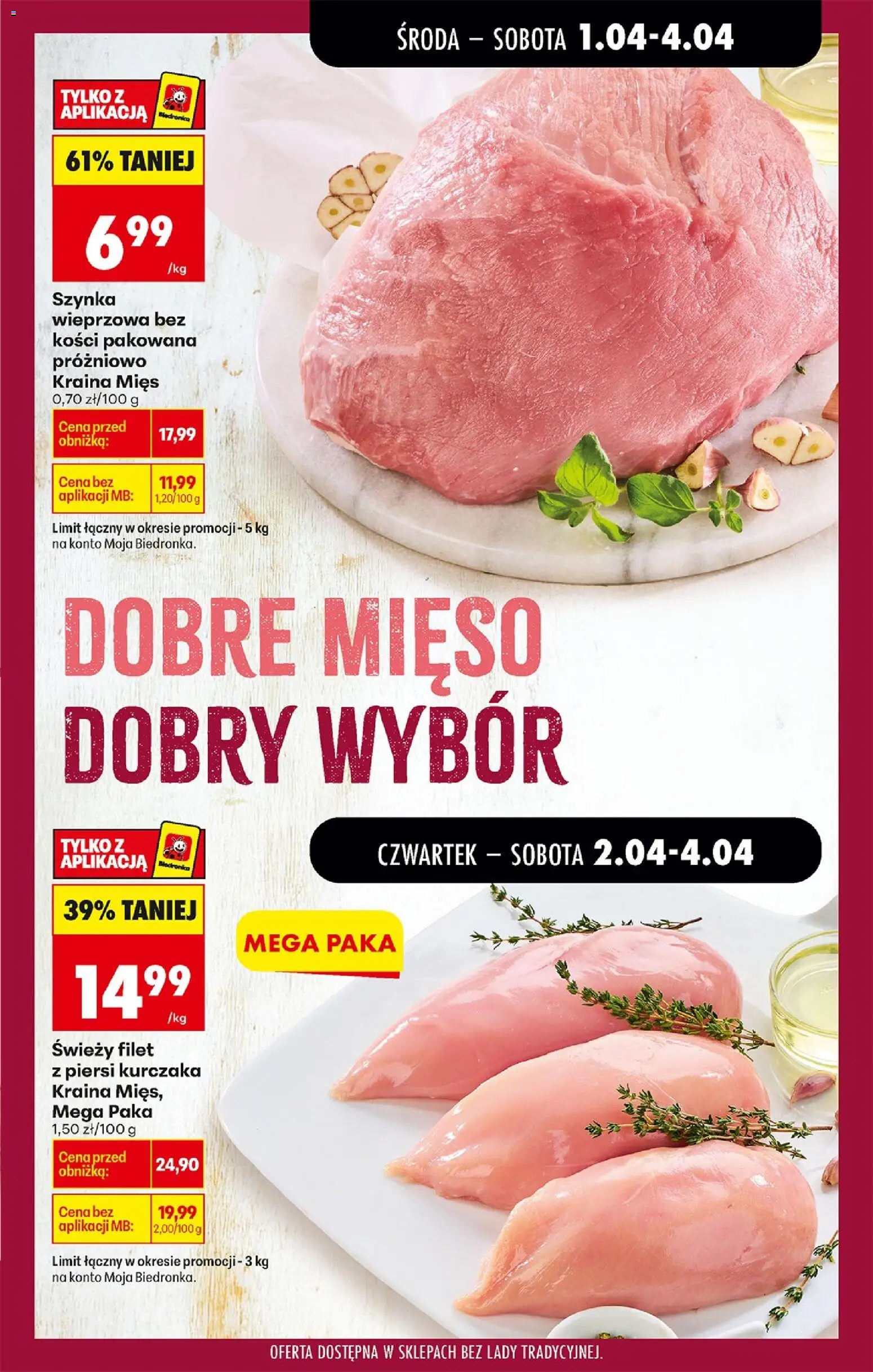 Biedronka gazetka od środy od 01.04.2026 | Strona: 29 | Produkty: Piersi, Mięso, Szynka, Filet z piersi kurczaka