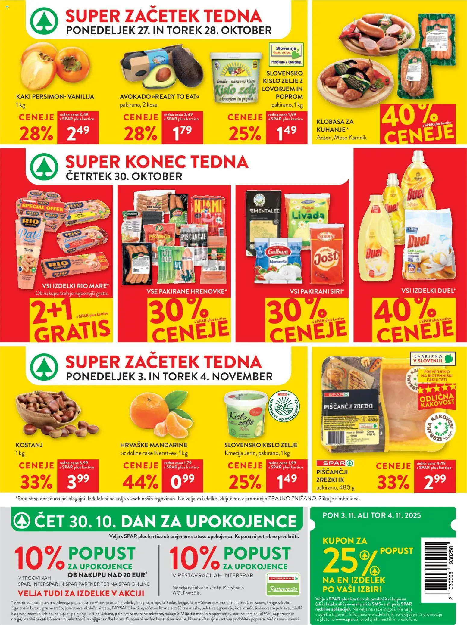 Novi Spar katalog ponudbe – veljaven od 29.10.2025 | Stran: 36 | Izdelki: Kaki, Ementalec, Zrezki, Mandarine