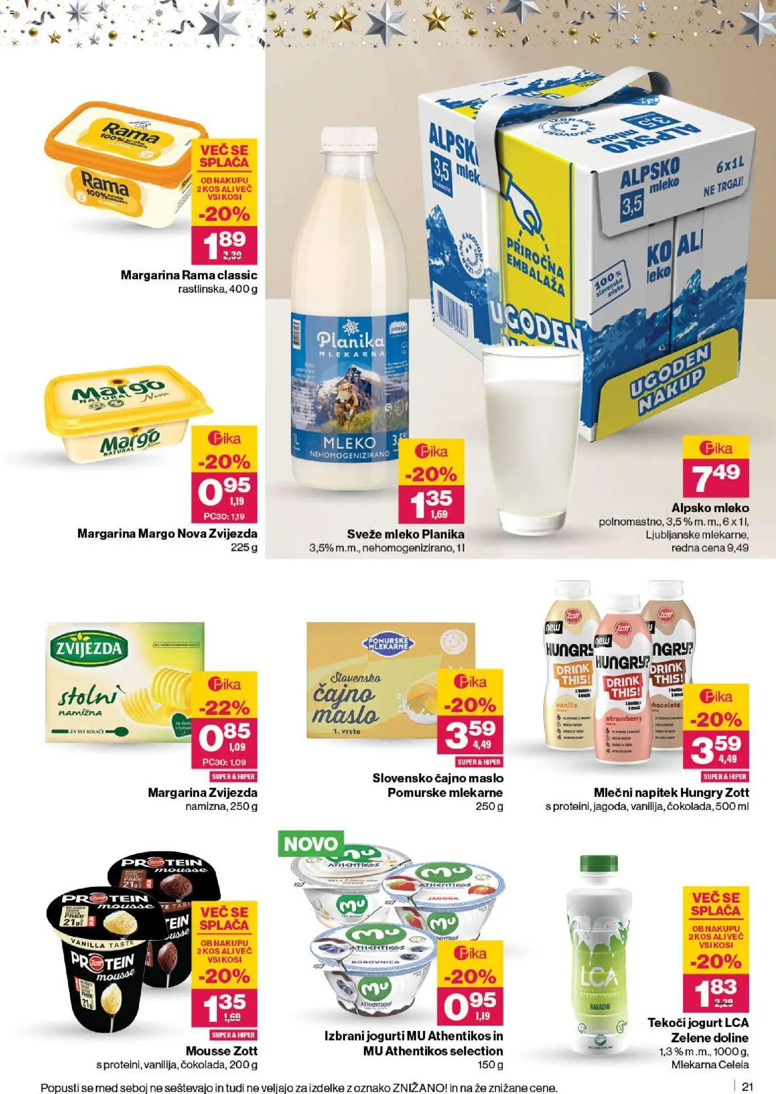 Novi Mercator katalog ponudbe – veljaven od 27.11.2025 | Stran: 23 | Izdelki: Kos, Mleko, Maslo, Jogurt