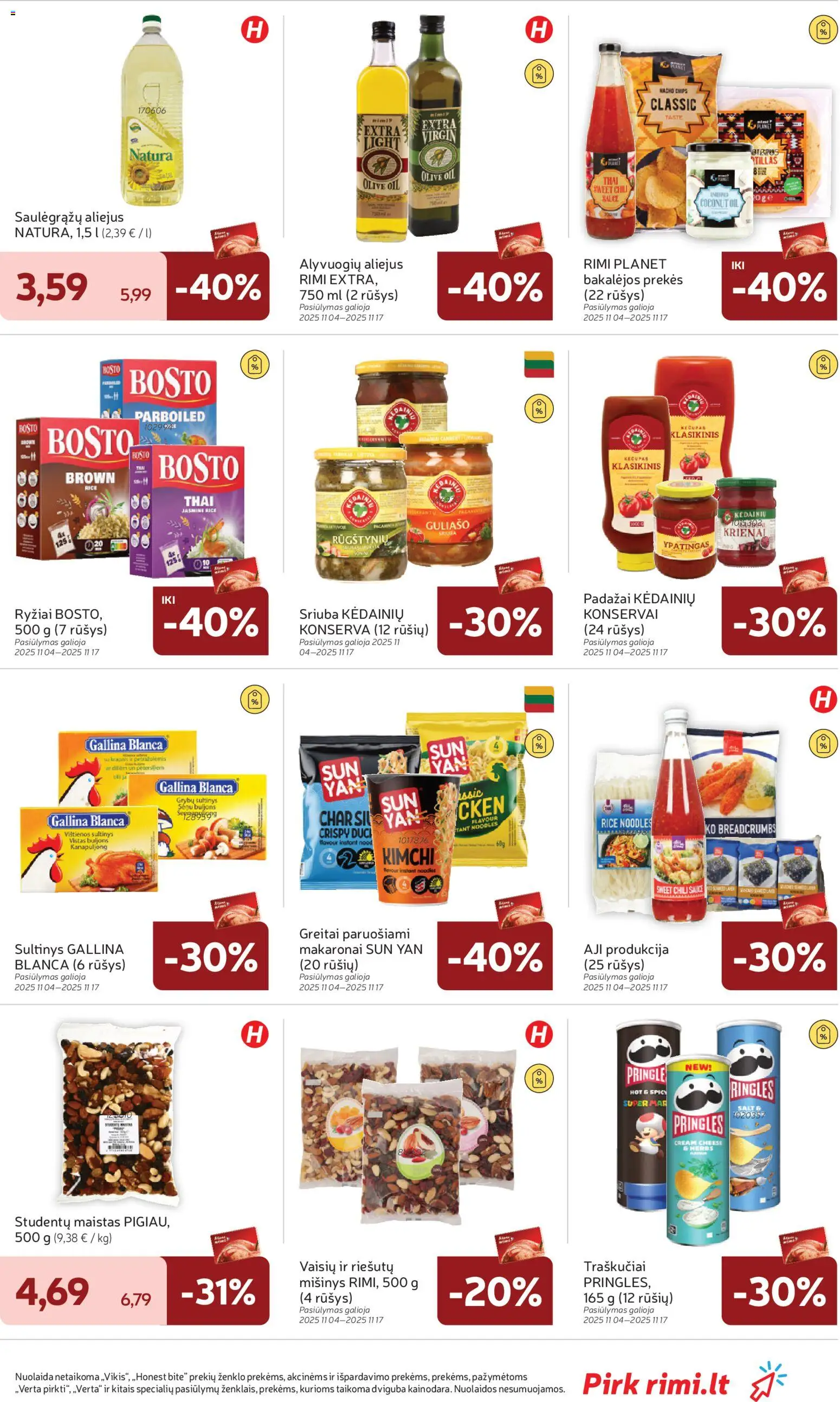 Rimi akcijos nuo 04.11.2025 | Puslapis: 29 | Prekių: Aliejus, Ryžiai, Traškučiai, Kečupas