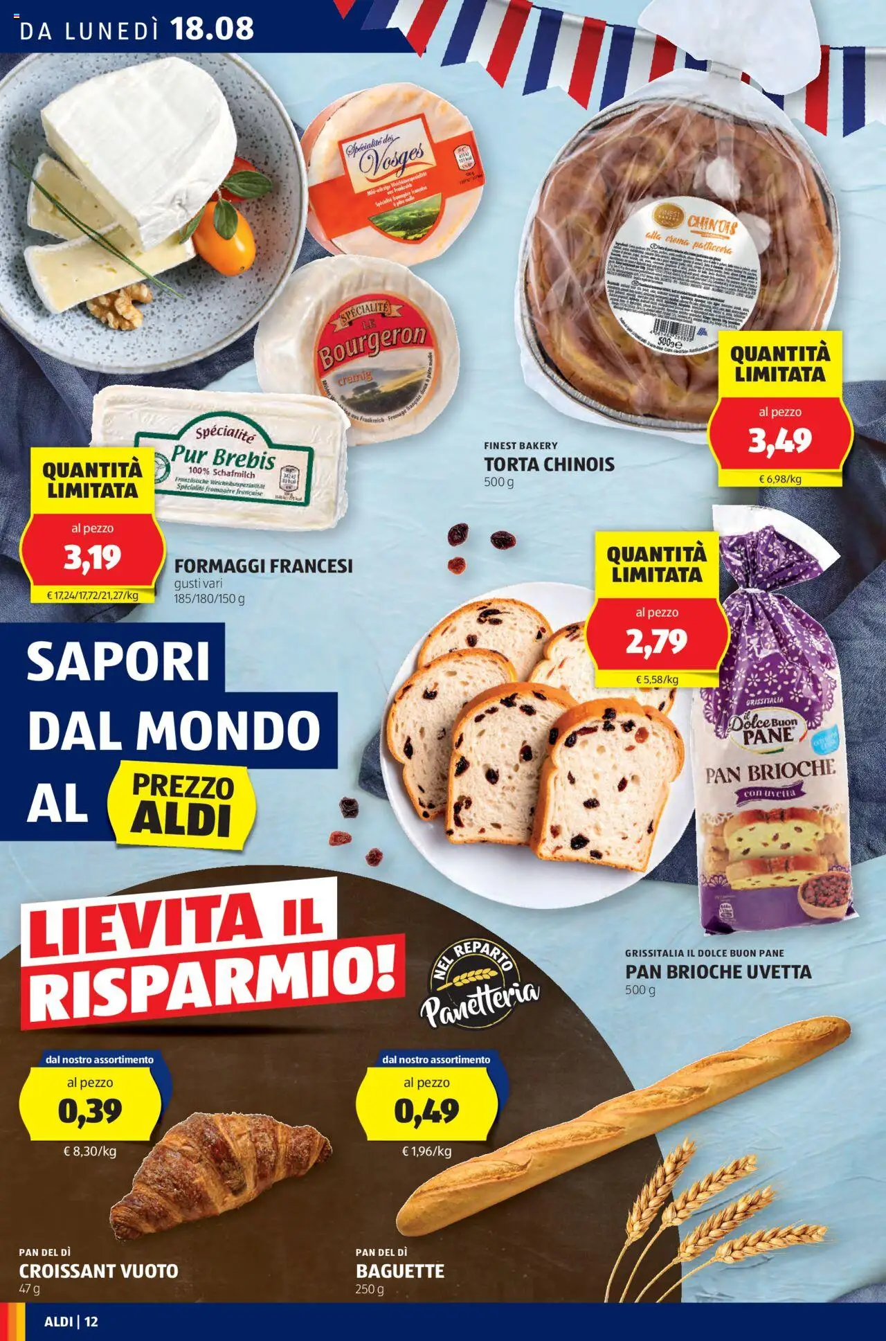 Volantino Aldi del 18.08.2025 | Pagina: 12 | Prodotti: Crema, Pane, Torta, Croissant