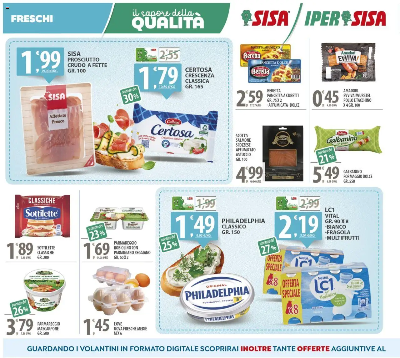 Volantino SISA del 03.10.2025 | Pagina: 6 | Prodotti: Uova, Astuccio, Parmigiano reggiano, Parmigiano
