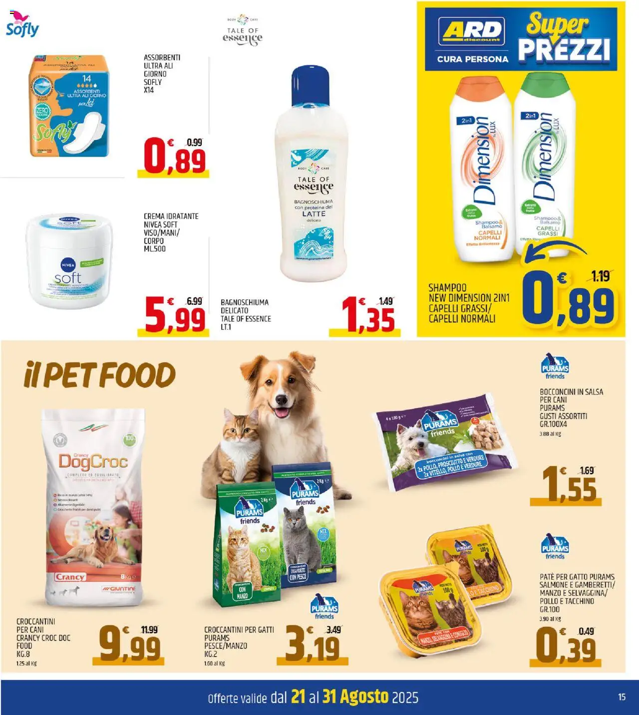 Volantino ARD Discount del 21.08.2025 | Pagina: 15 | Prodotti: Salmone, Pesce, Manzo, Crocchette
