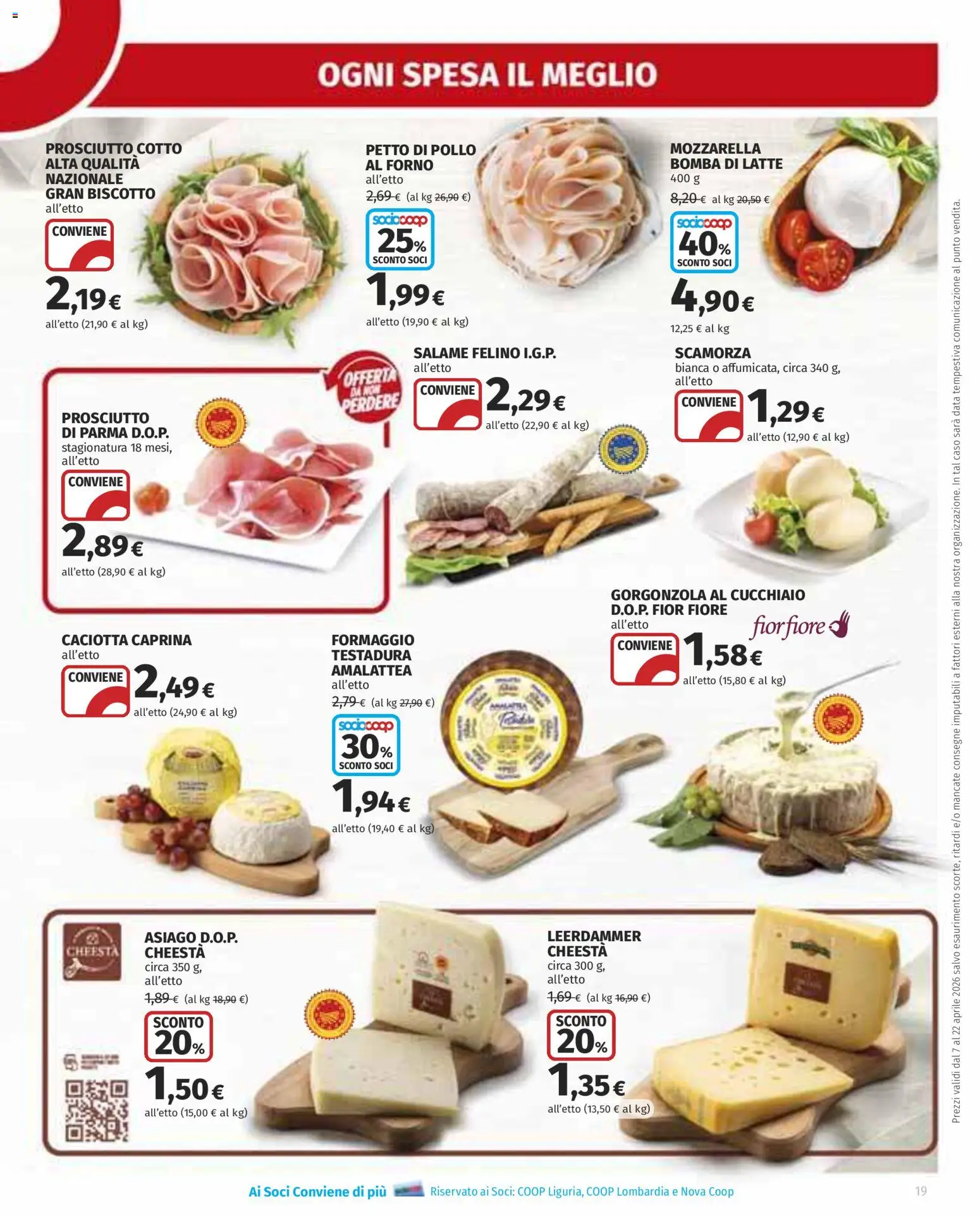 Volantino Ipercoop del 07.04.2026 | Pagina: 19 | Prodotti: Petto di Pollo, Prosciutto Cotto, Pollo, Latte