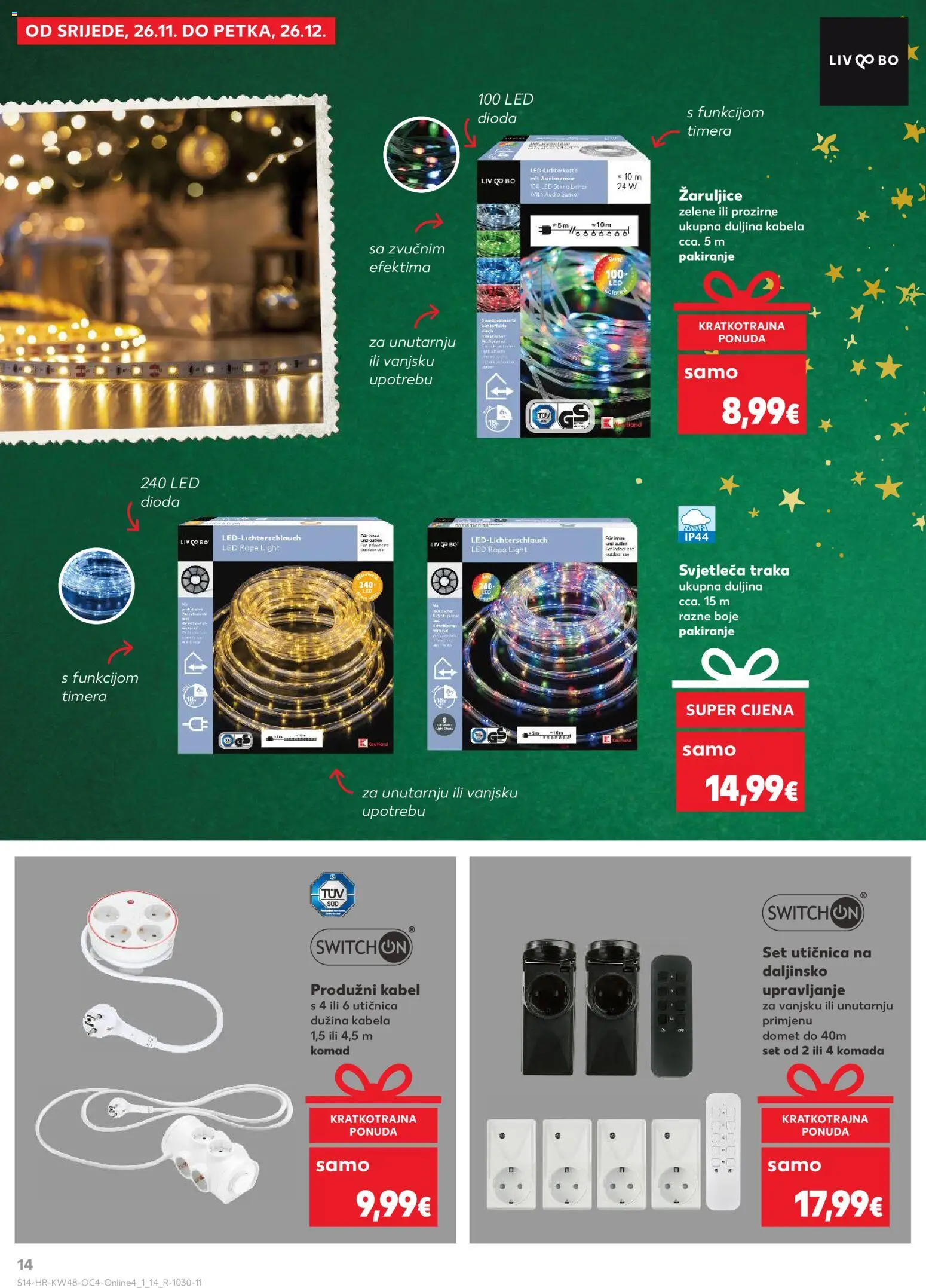 Kaufland katalog | vrijedi od 26.11.2025 | Stranica: 14 | Proizvodi: Utičnica, Kabel