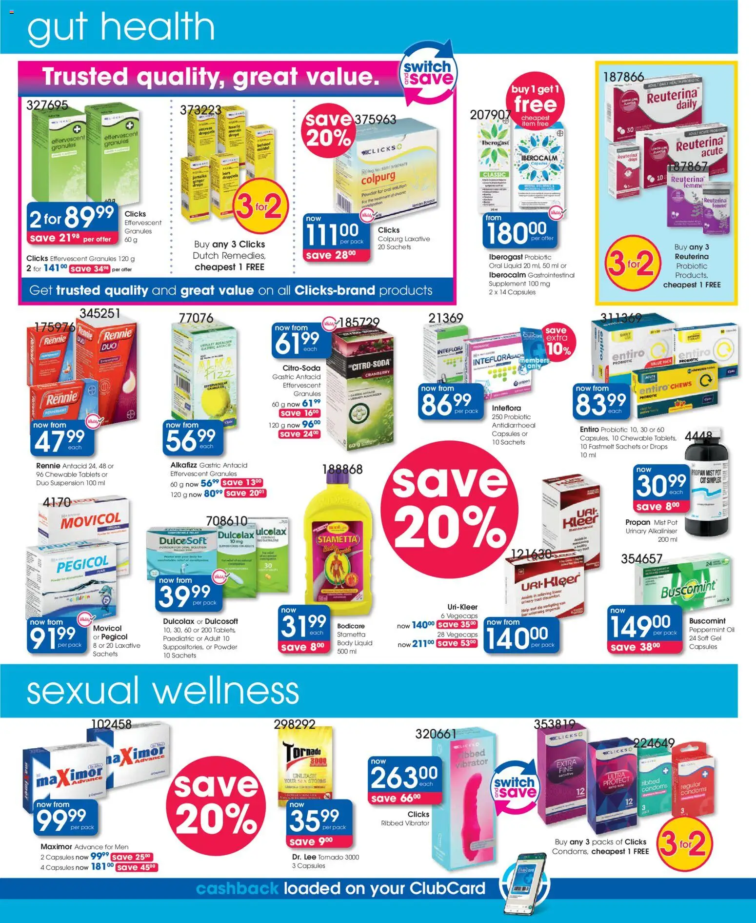 New Clicks catalogue – valid from 25.03.2026 | Page: 34 | Products: Oil, Powder, Switch, Lemon