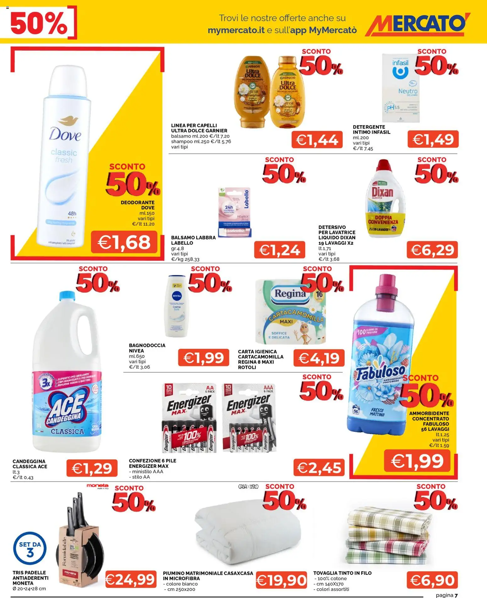 Volantino Mercatò del 18.11.2025 | Pagina: 7 | Prodotti: Pile, Shampoo, Balsamo, Candeggina