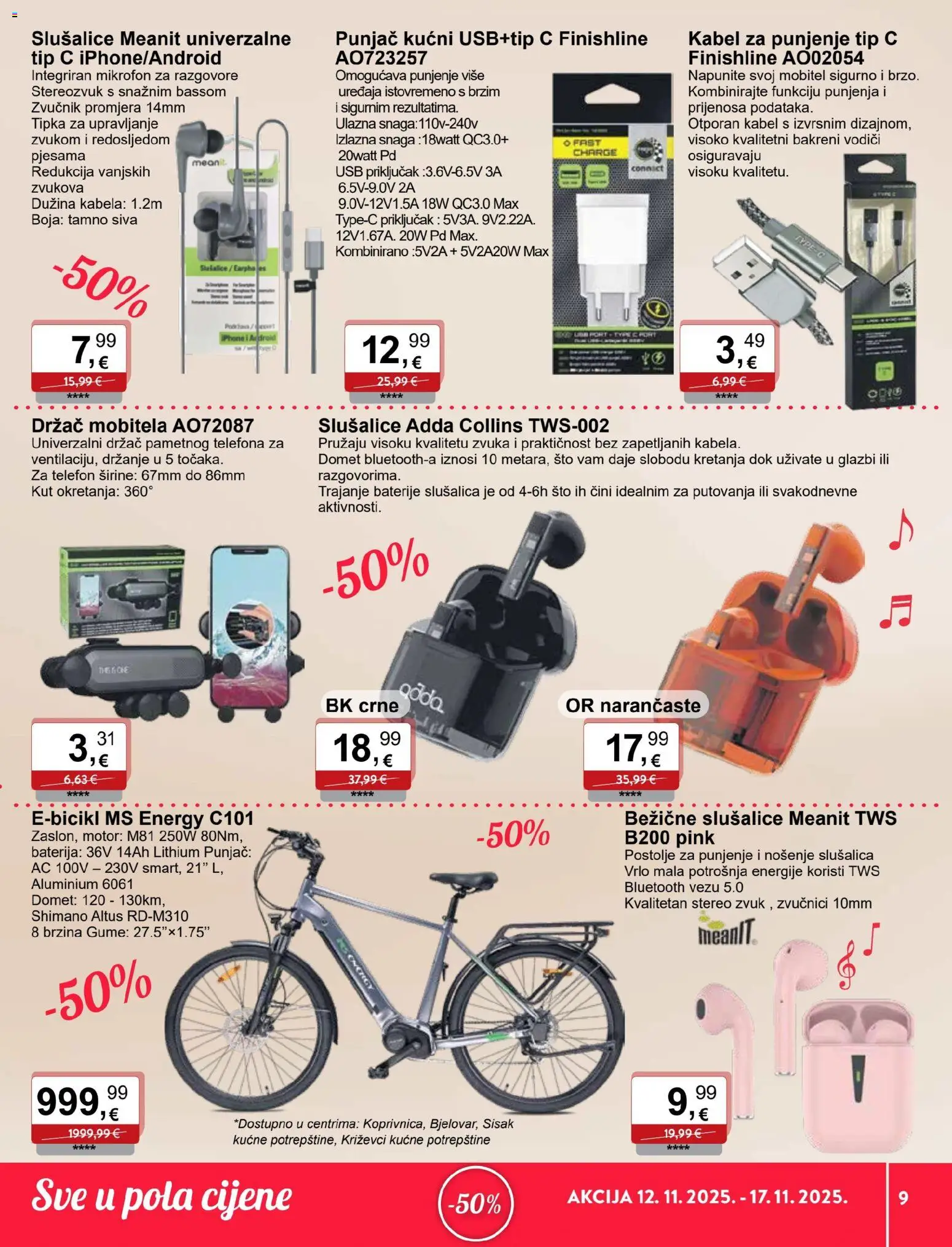 KTC katalog | vrijedi od 12.11.2025 | Stranica: 9 | Proizvodi: Baterije, Telefon, Kabel, USB