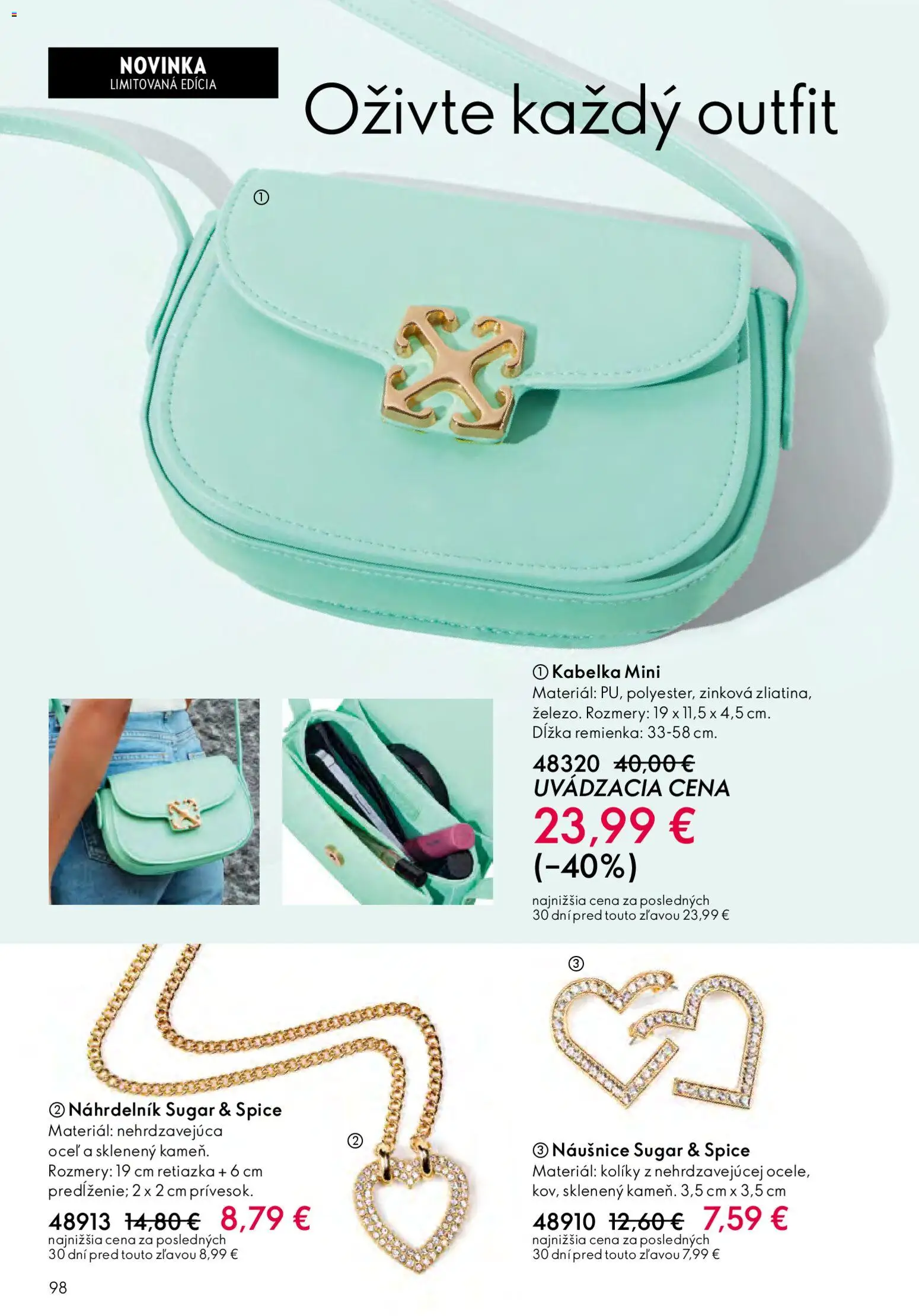 Nové Oriflame akcie – leták je platný od 25.03.2026 | Strana: 98 | Produkty: Kabelka