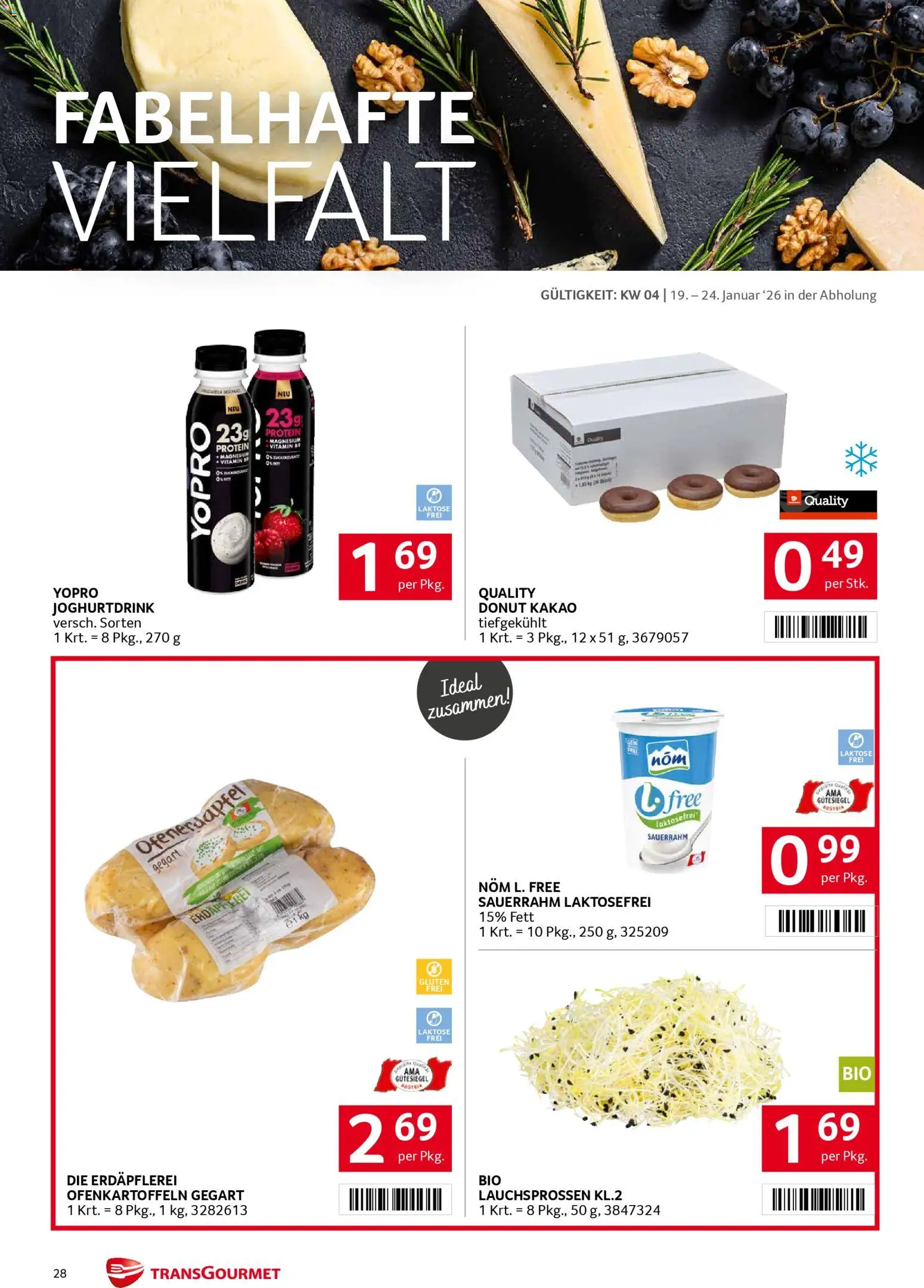 Transgourmet Flugblatt gültig ab 19.01.2026 | Seite: 28 | Produkte: Sauerrahm