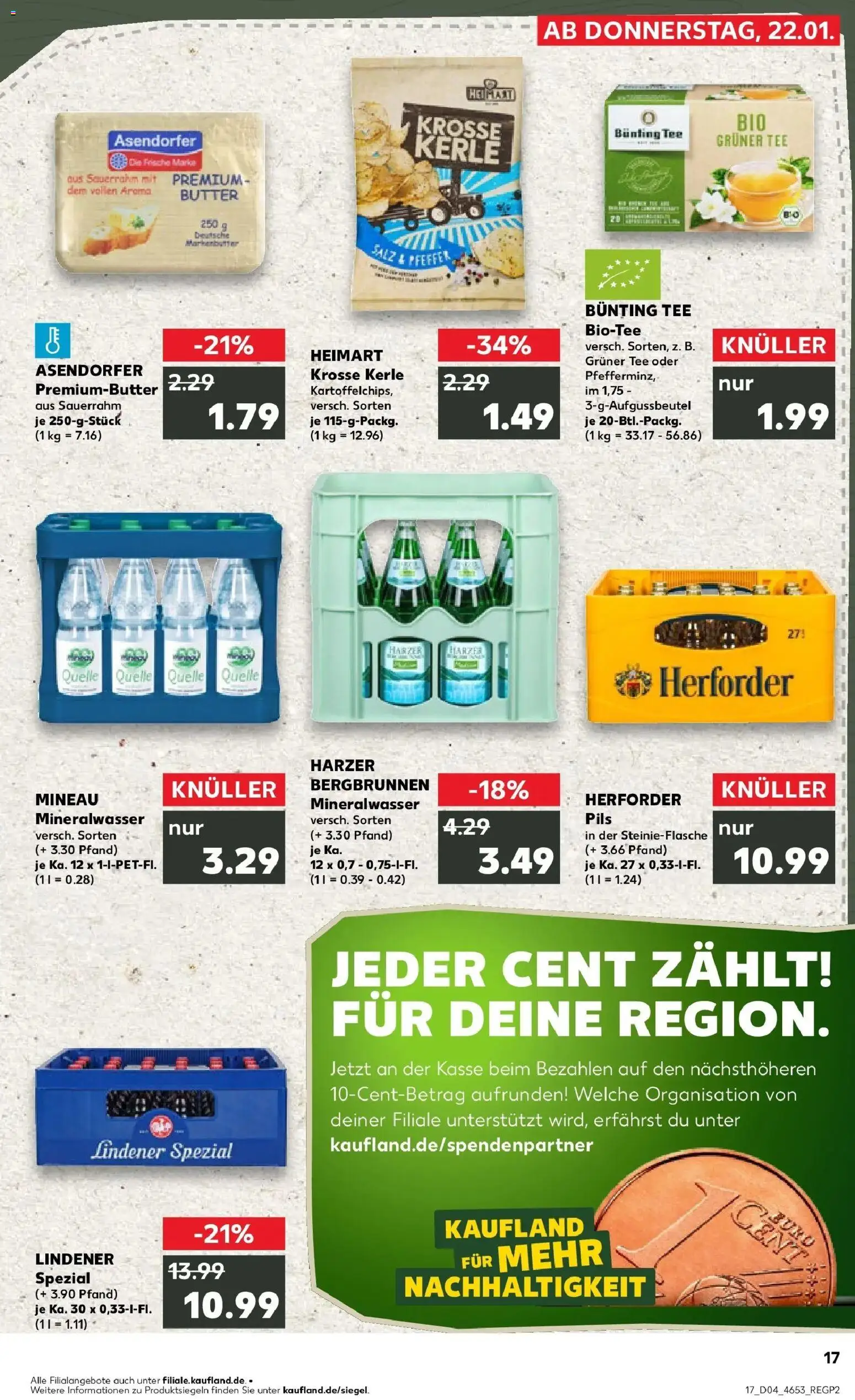 Kaufland prospekt Nienburg	 – gültig ab 22.01.2026 | Seite: 2 | Produkte: Pils, Mineralwasser, Salz, Sauerrahm