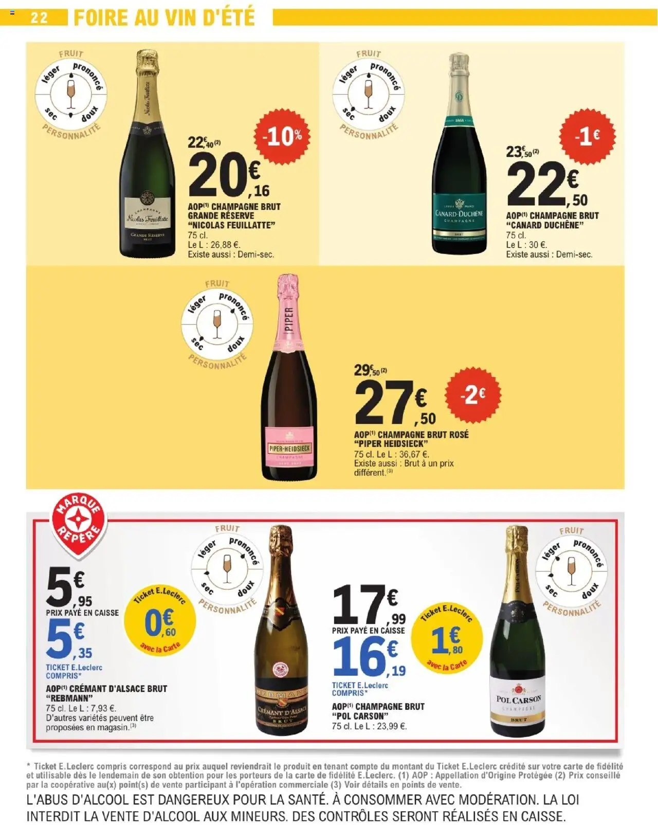  | Page: 22 | Produits: Champagne brut, Champagne, Vin, Crémant d'alsace
