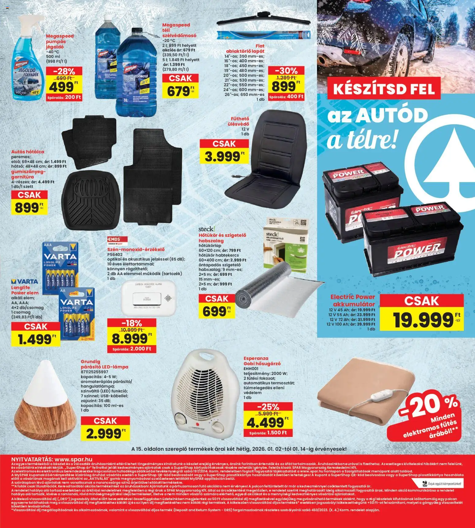 Interspar akciós ujság - amely érvényes a következő dátumtól: 02.01.2026 | Oldal: 15 | Termékek: Szőlő, Akkumulátor, Hősugárzó, Párásító