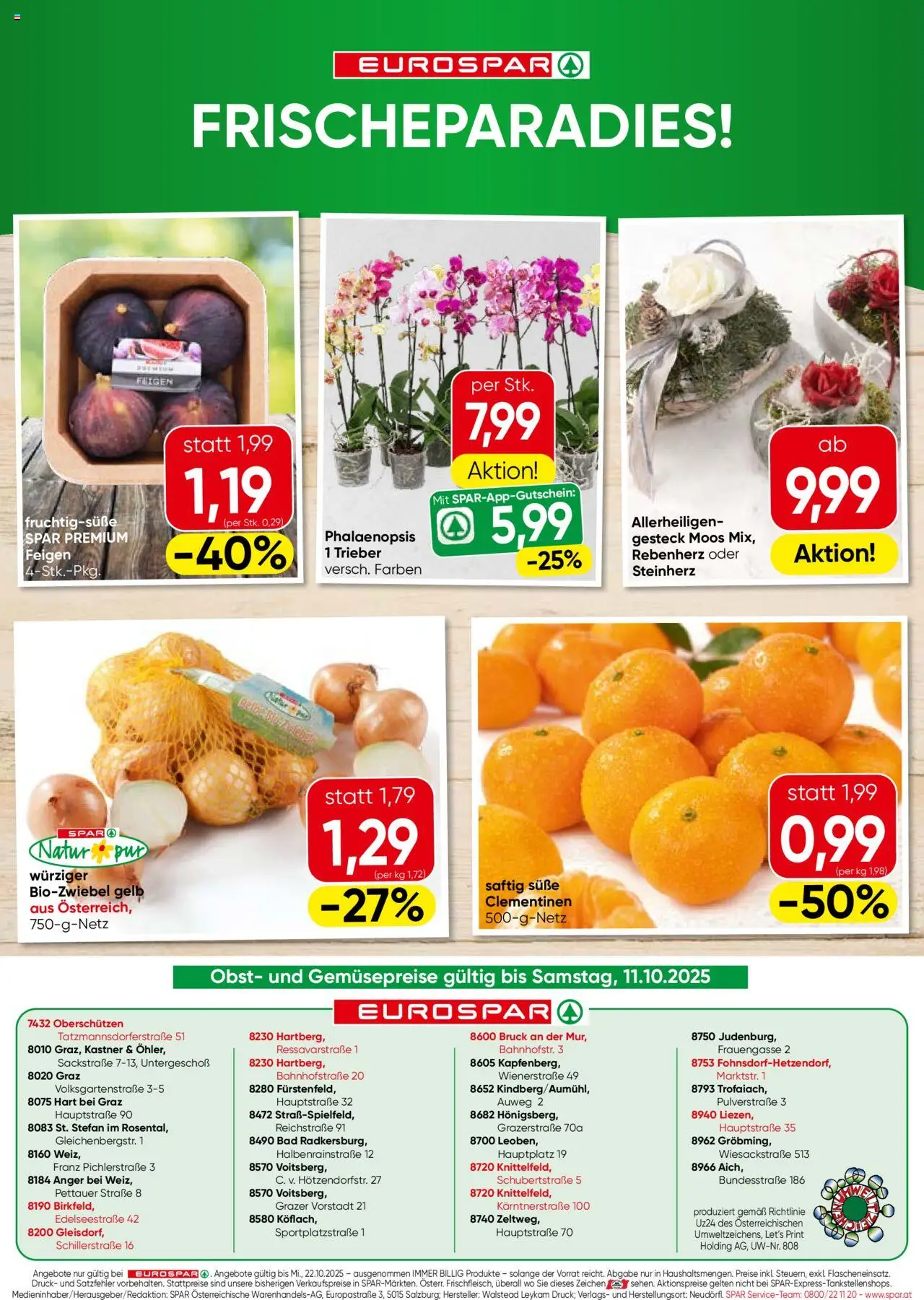 Eurospar Flugblatt - Steiermark gültig ab 09.10.2025 | Seite: 16 | Produkte: Obst, Bad