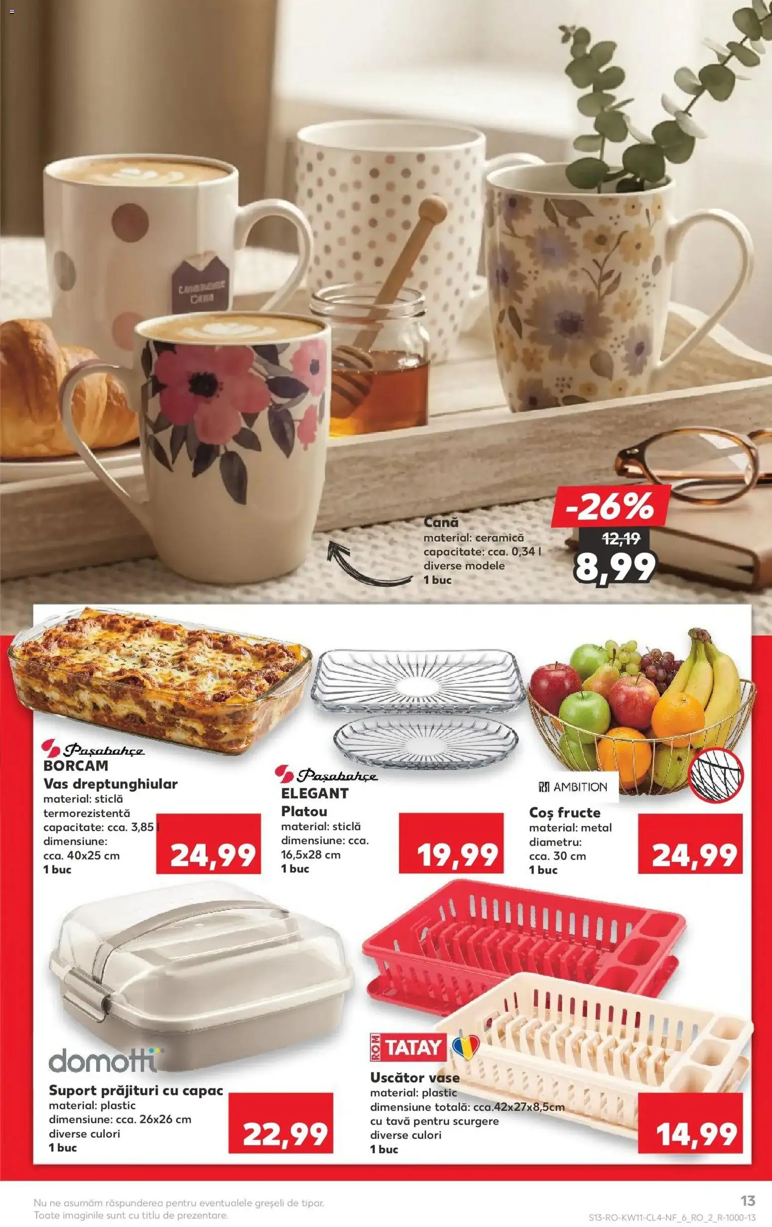 Noul catalog Kaufland – valabil de la 11.03.2026 | Pagină: 13 | Produse: Uscător, Coș, Fructe
