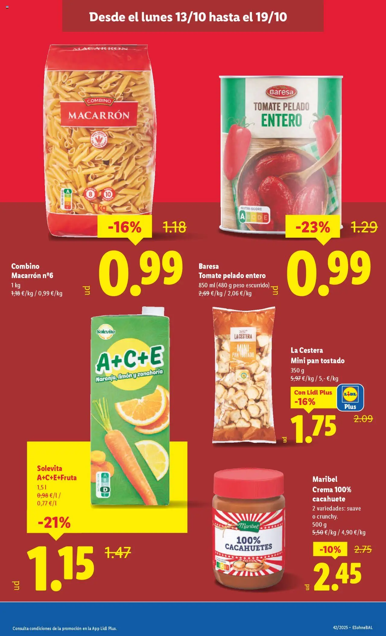 Lidl catálogo BCN │ válido desde el 13.10.2025 | Página: 3 | Productos: Pan, Pasta, Zanahoria, Peso